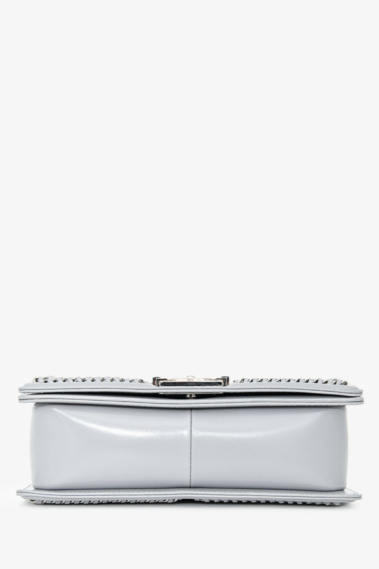 Chanel™ 2019-2020 Grey Leather Quilted Medium Boy Bag SHW