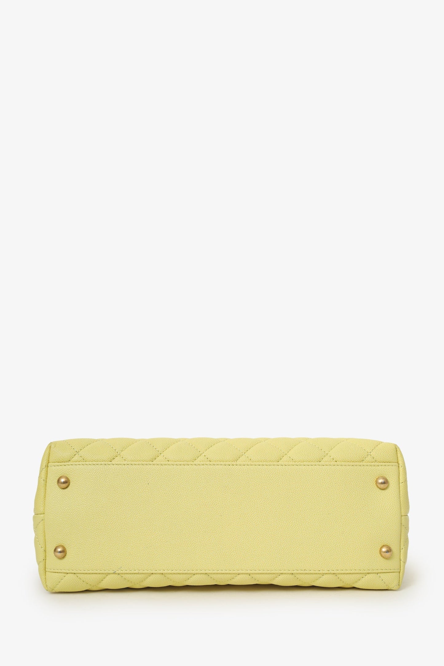 Chanel™ 2017-18 Yellow Caviar Leather Medium 'Coco' Top Handle With Strap