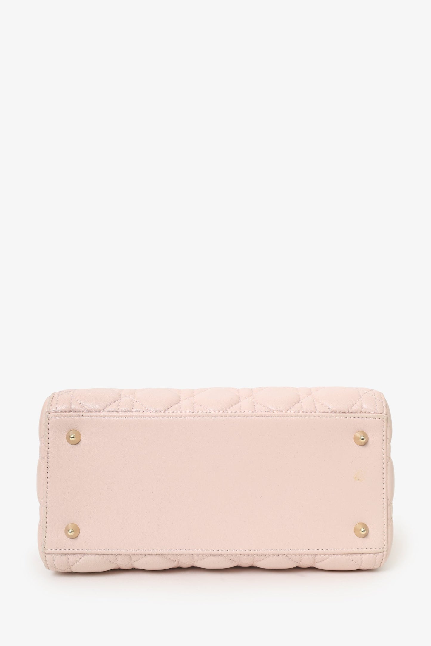 Christian Dior 2017 Pink Leather Medium Lady Dior Bag With Strap