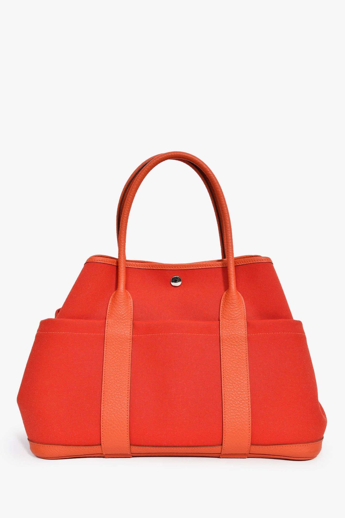 Hermès 2016 Red Canvas/Leather Garden Party Pocket 36 Tote Bag with Strap