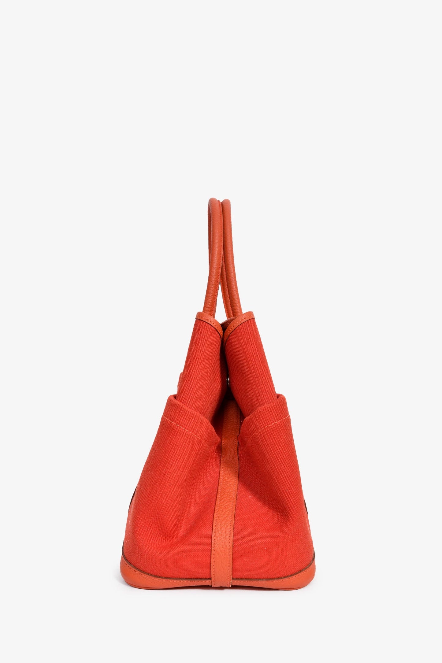 Hermès 2016 Red Canvas/Leather Garden Party Pocket 36 Tote Bag with Strap