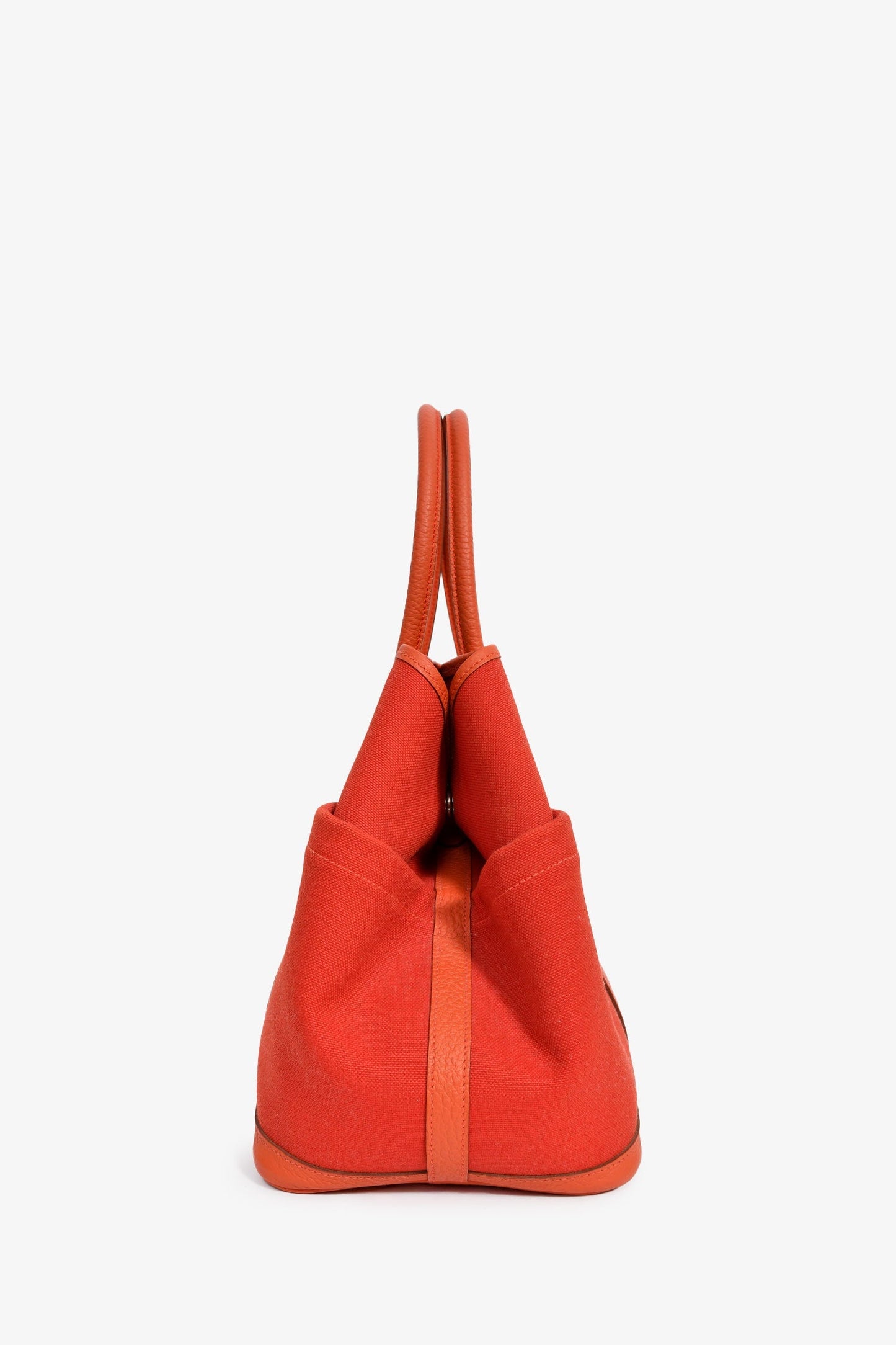 Hermès 2016 Red Canvas/Leather Garden Party Pocket 36 Tote Bag with Strap