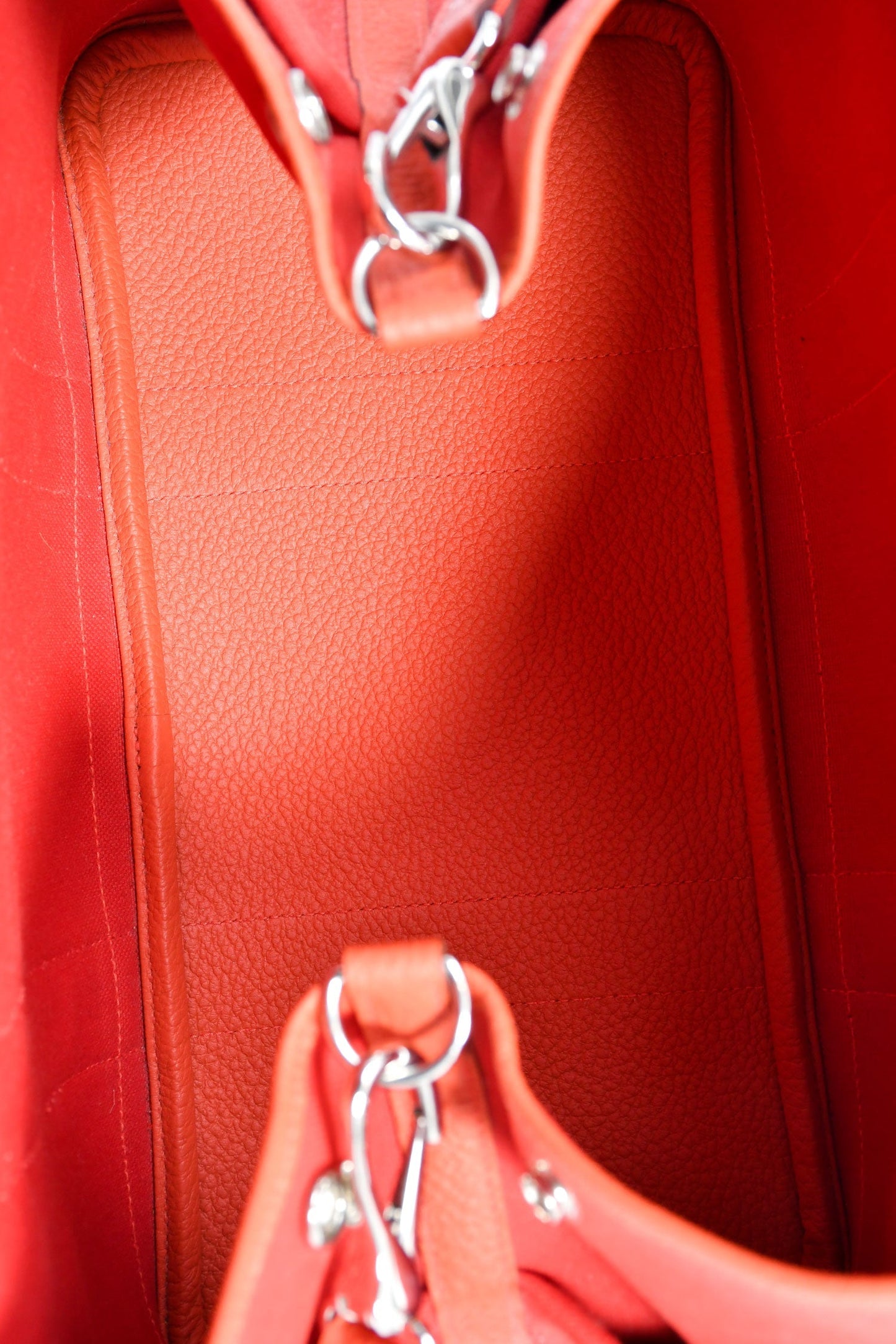 Hermès 2016 Red Canvas/Leather Garden Party Pocket 36 Tote Bag with Strap
