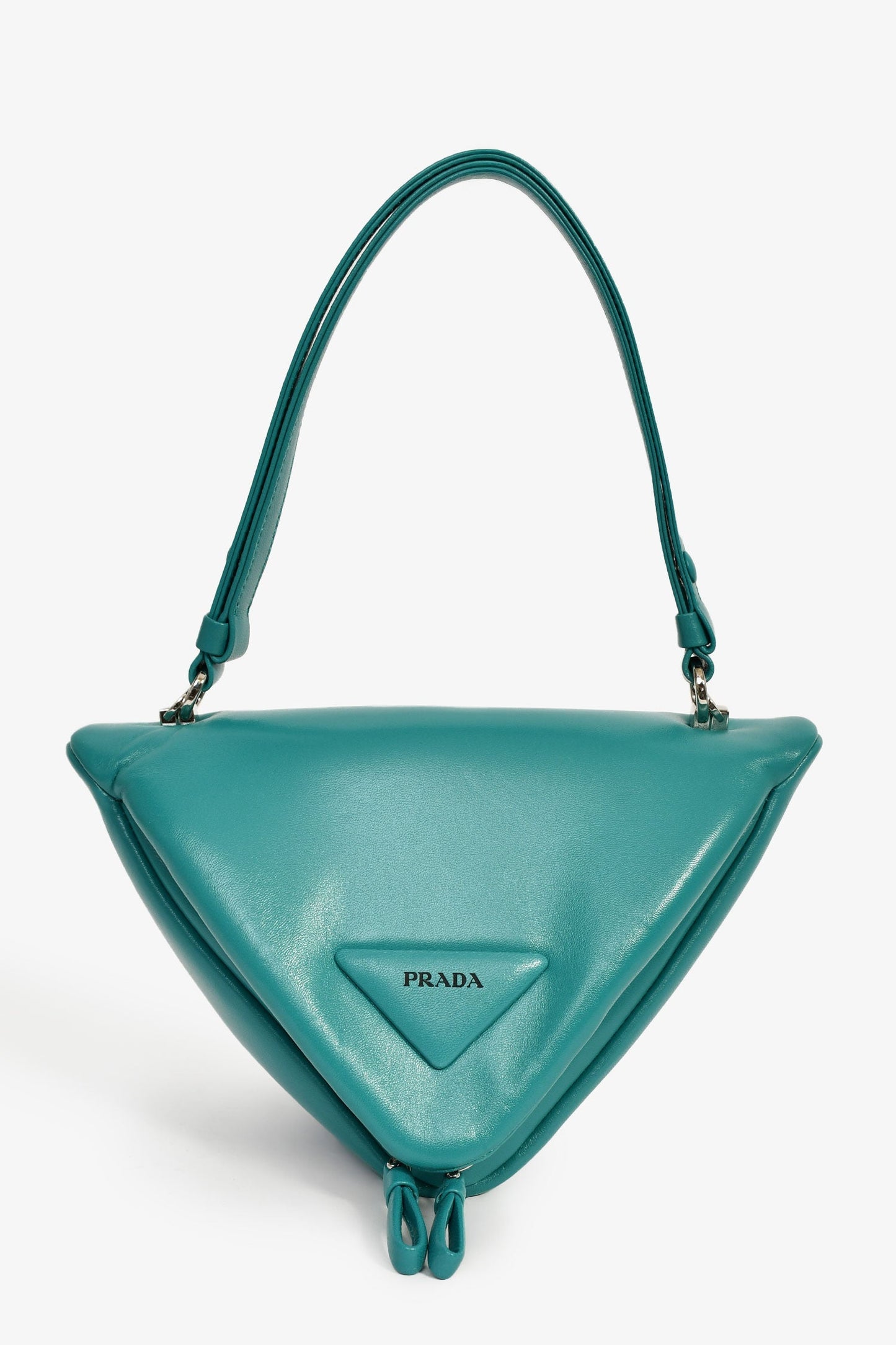 Prada 2021 Green Padded Nappa 'Grace Lux Triangle' Crossbody Bag