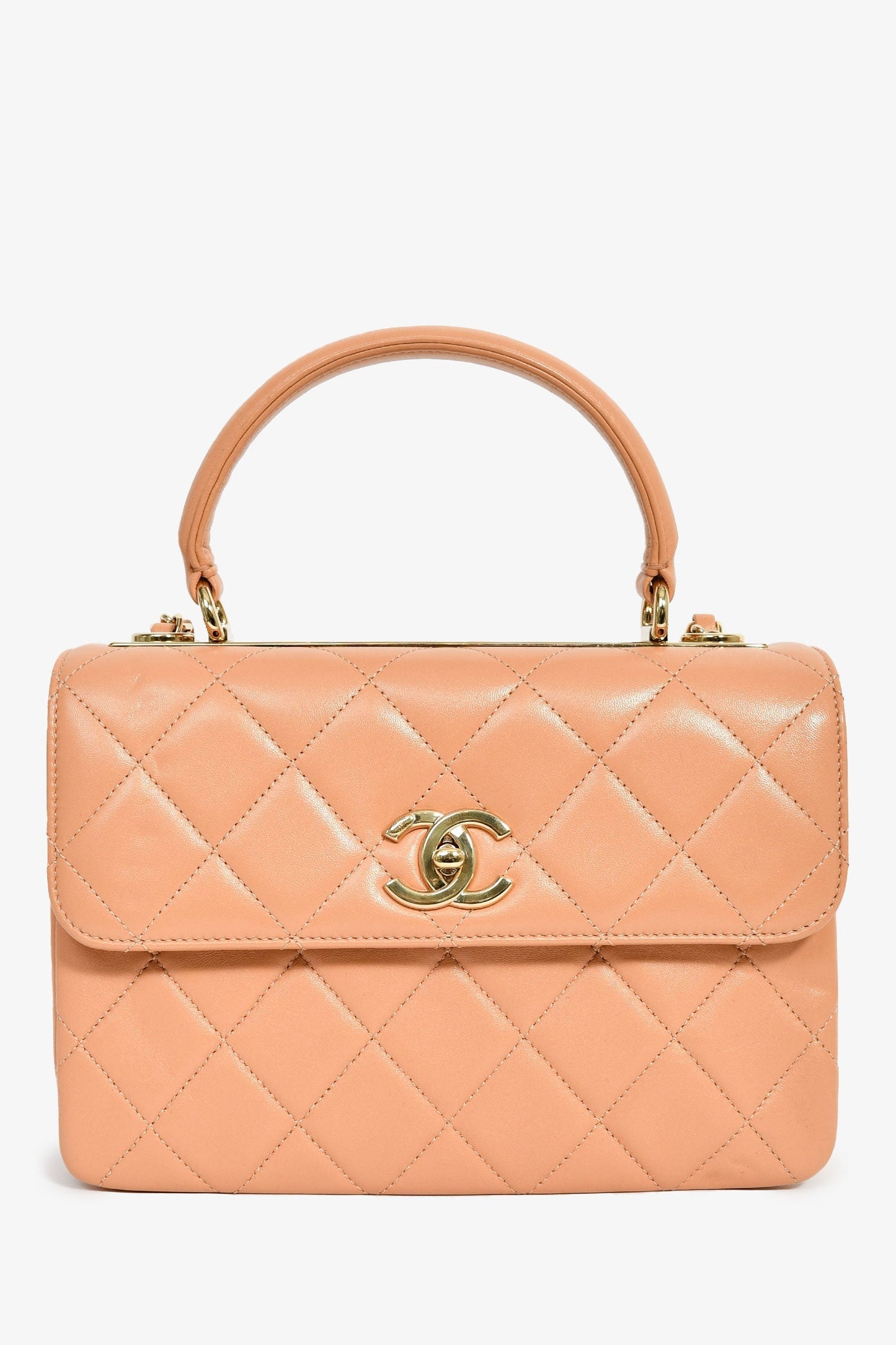 Chanel™ 2017 Tan Lambskin Leather Small 'Trendy' Bag