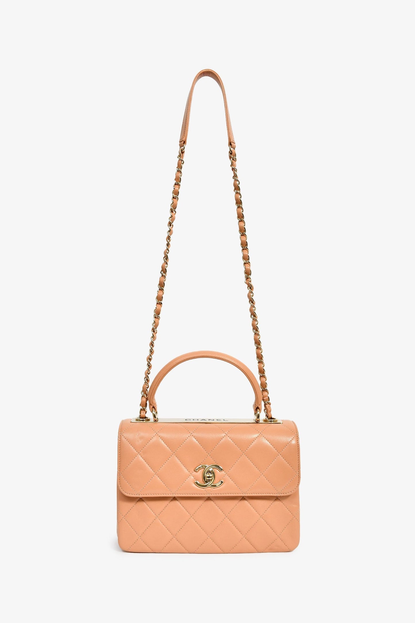Chanel™ 2017 Tan Lambskin Leather Small 'Trendy' Bag