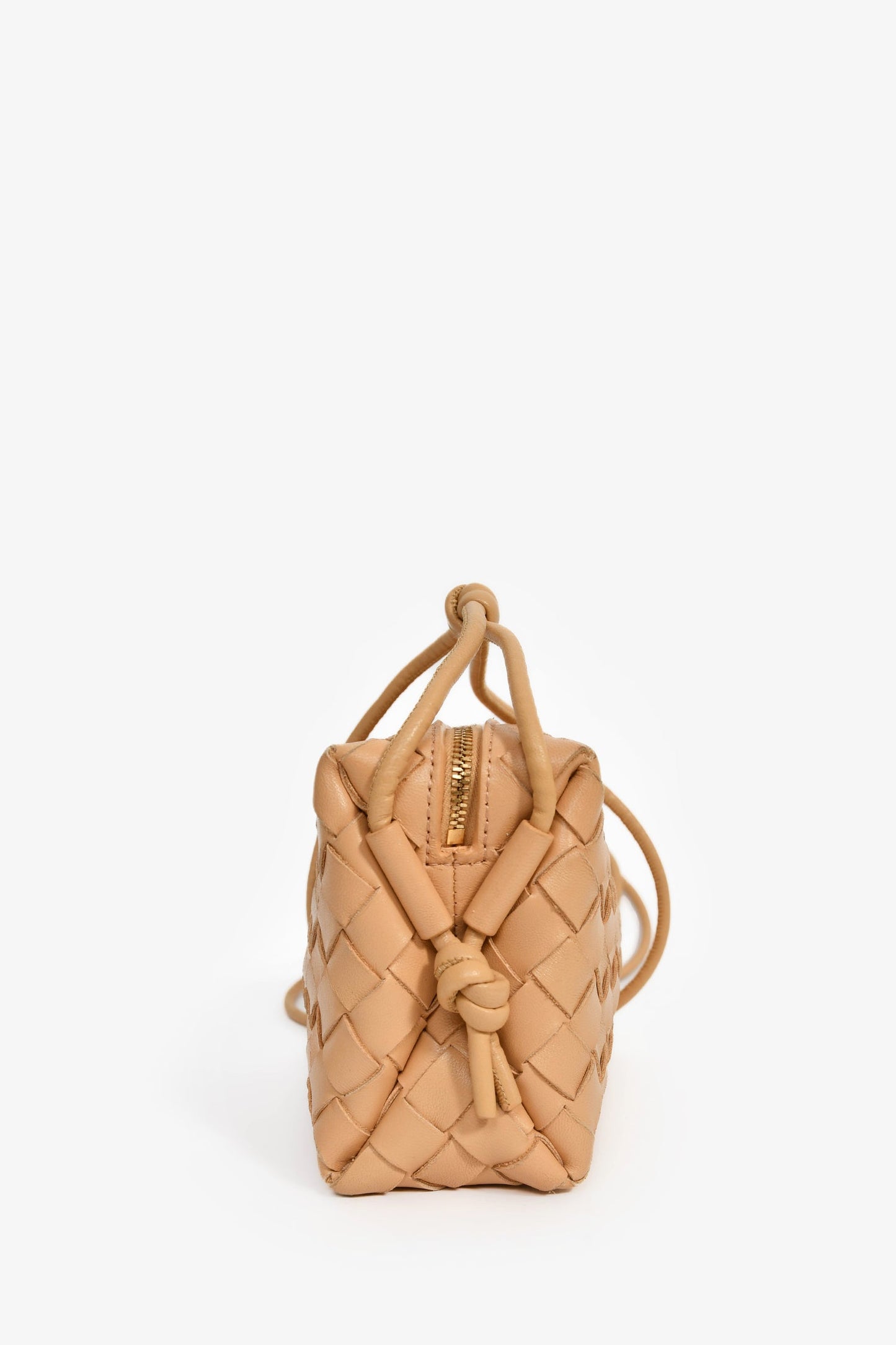 Bottega Veneta Beige Intrecciato Leather Mini Loop Camera Bag