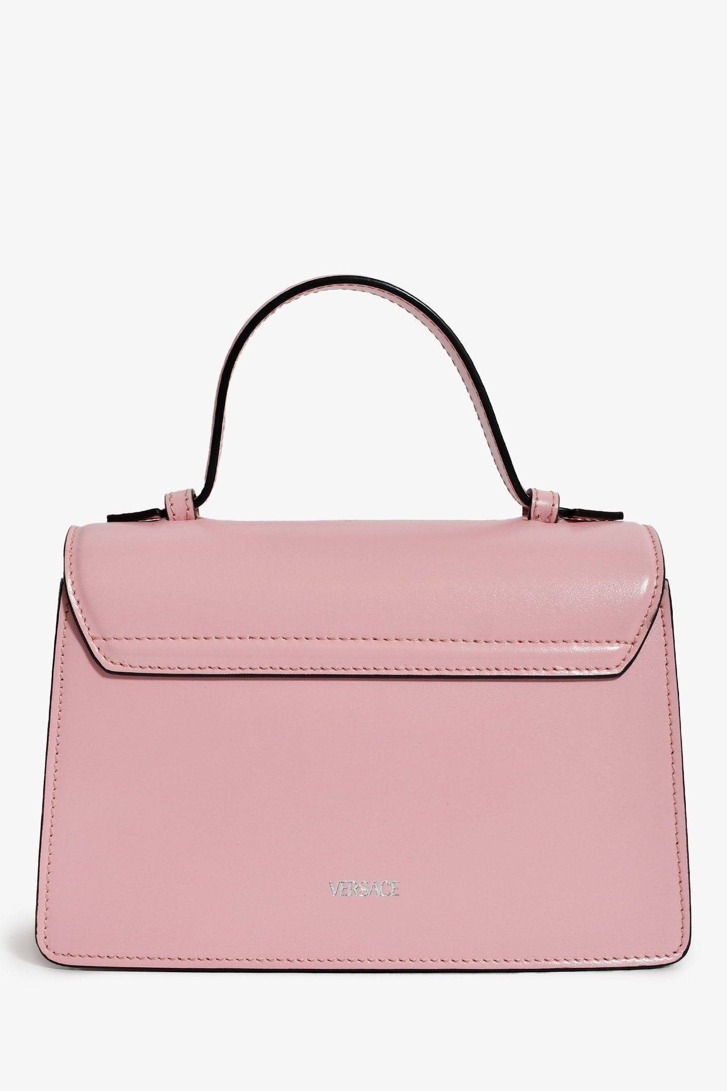 Versace Pink Leather Medusa Top Handle with Strap