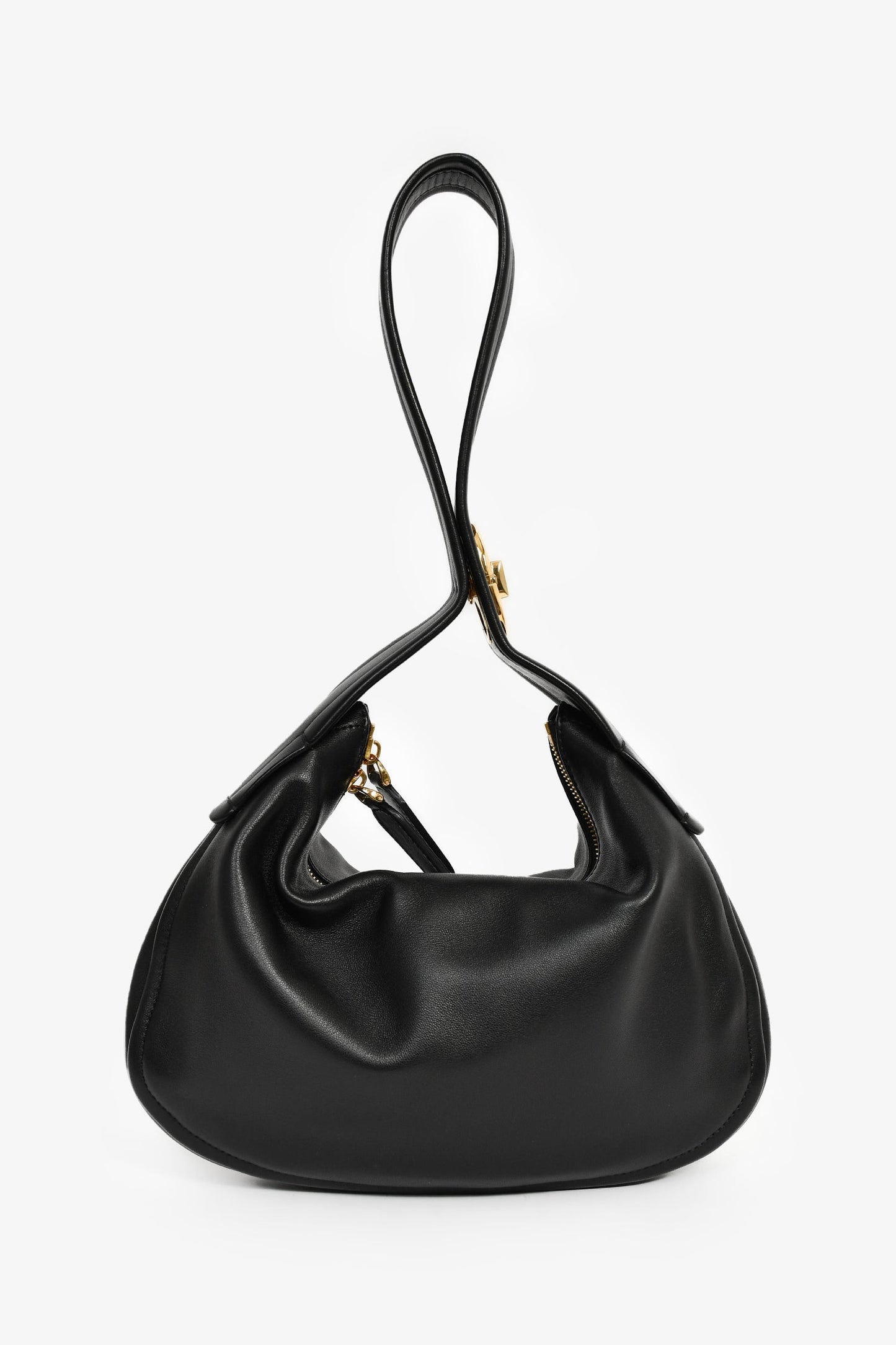 Valentino Black Leather 'Go-Hobo' Small Shoulder Bag