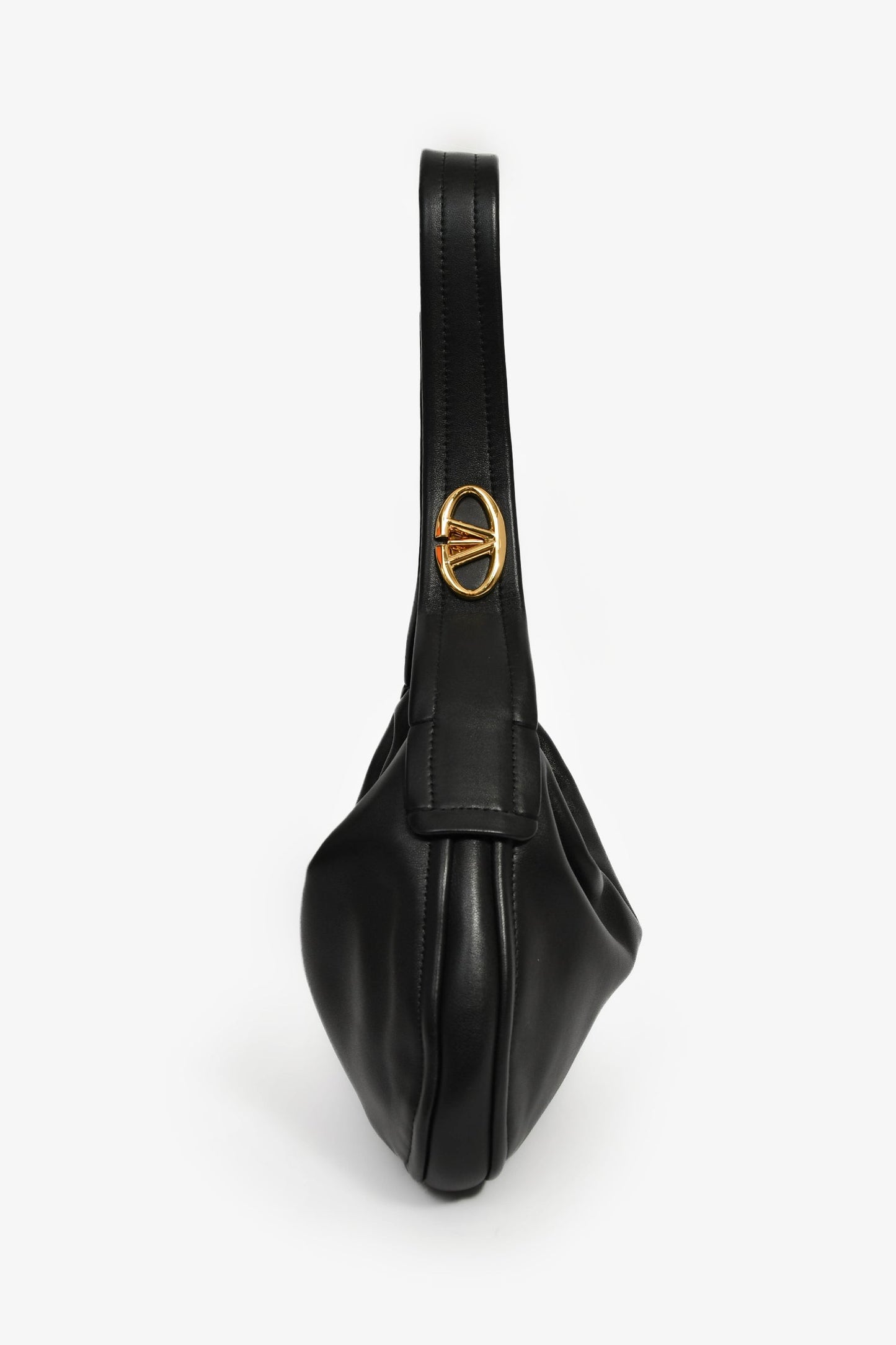 Valentino Black Leather 'Go-Hobo' Small Shoulder Bag