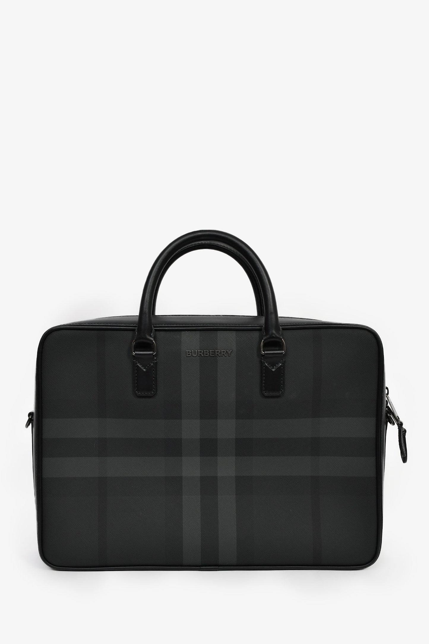 Burberry Black Leather 'Ainsworth' Briefcase with Strap