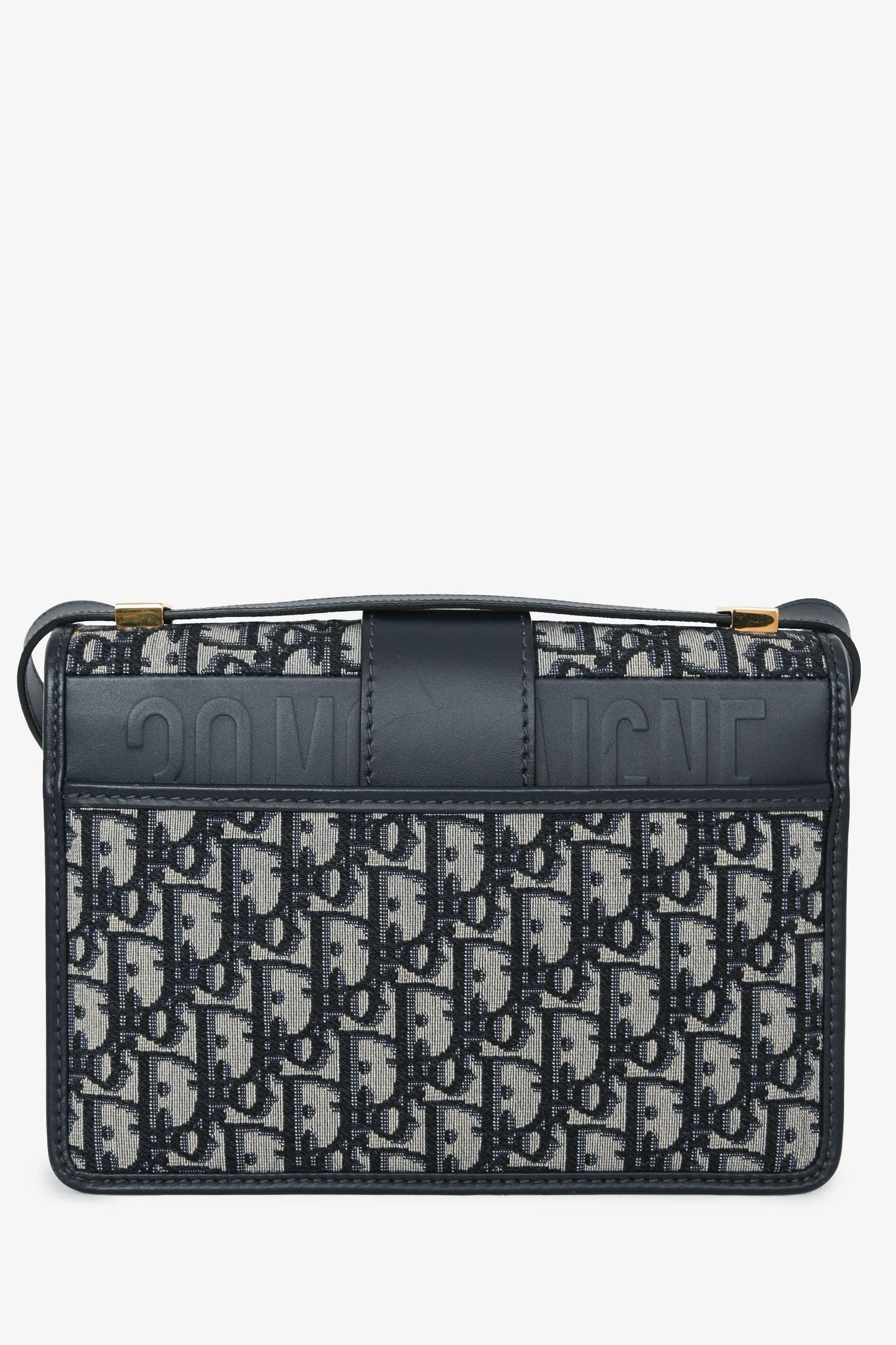 Christian Dior 2019 Navy Leather/Oblique 30 Montaigne Shoulder Bag