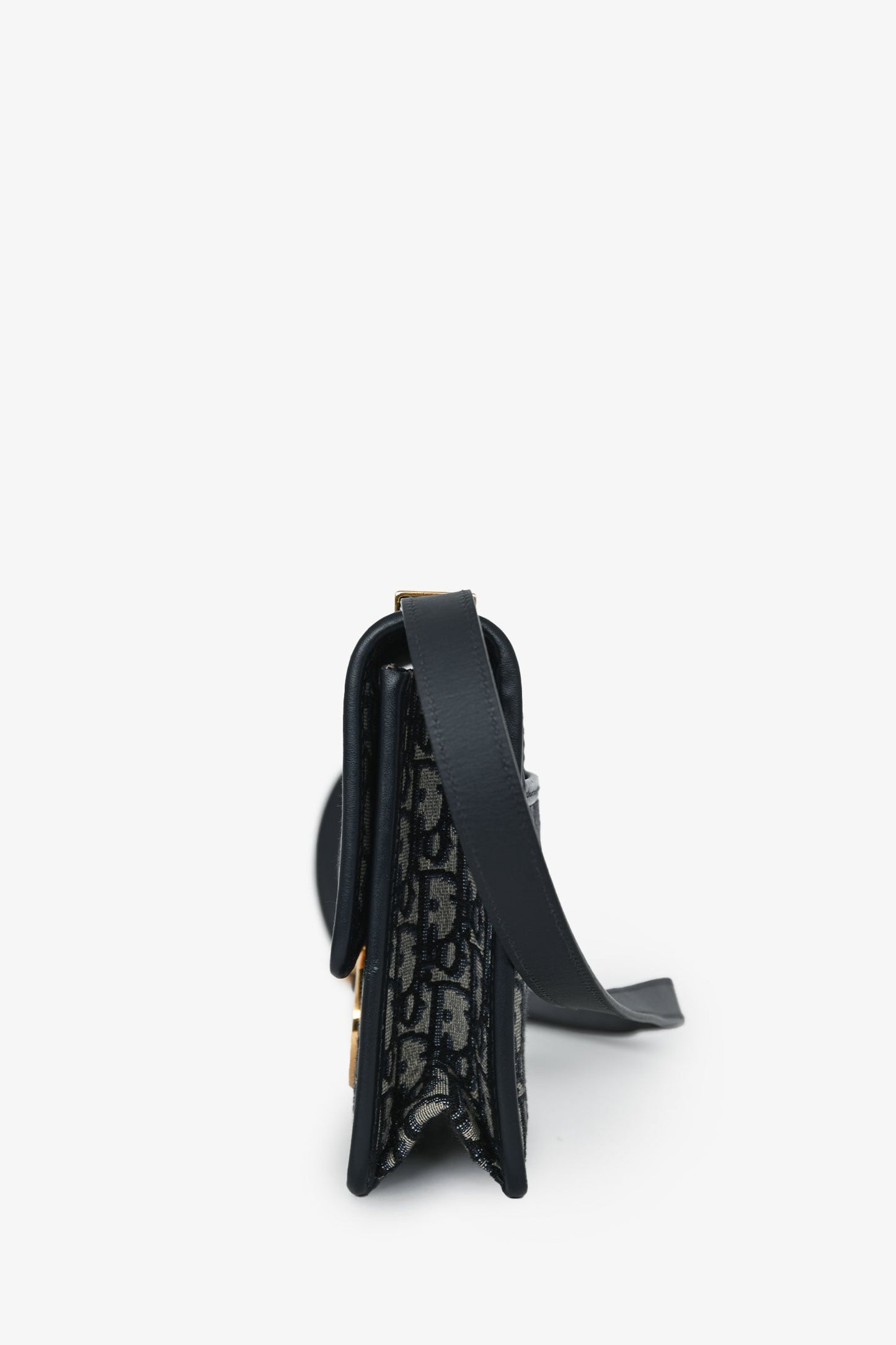 Christian Dior 2019 Navy Leather/Oblique 30 Montaigne Shoulder Bag