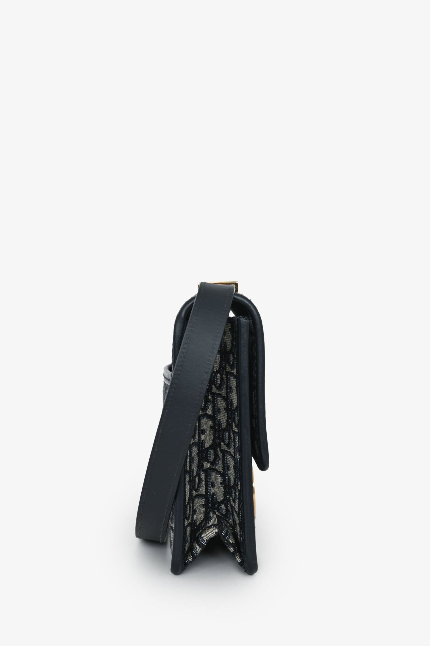 Christian Dior 2019 Navy Leather/Oblique 30 Montaigne Shoulder Bag
