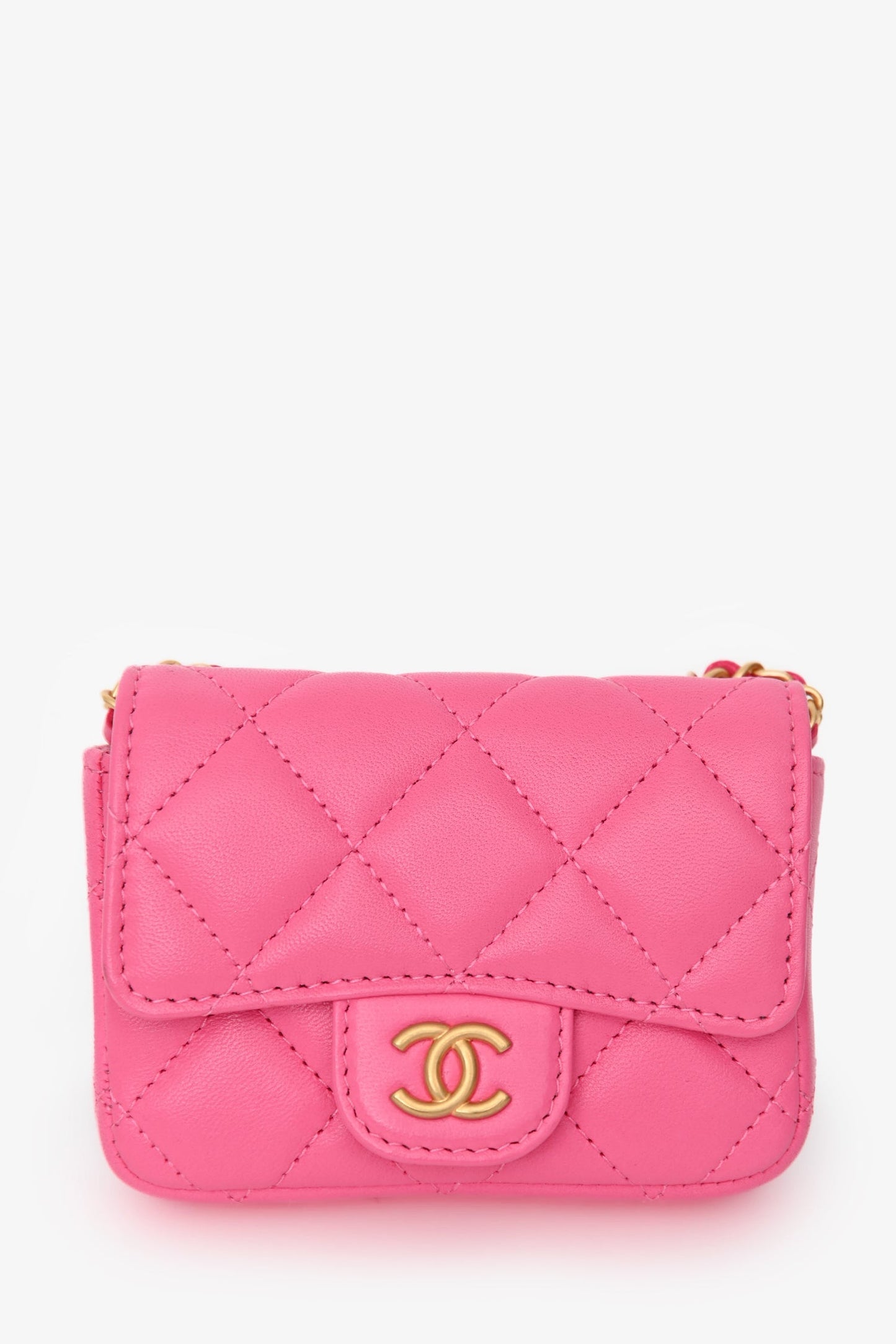 Chanel™ Pink Lambskin Leather Mini CC Coco Belt Bag