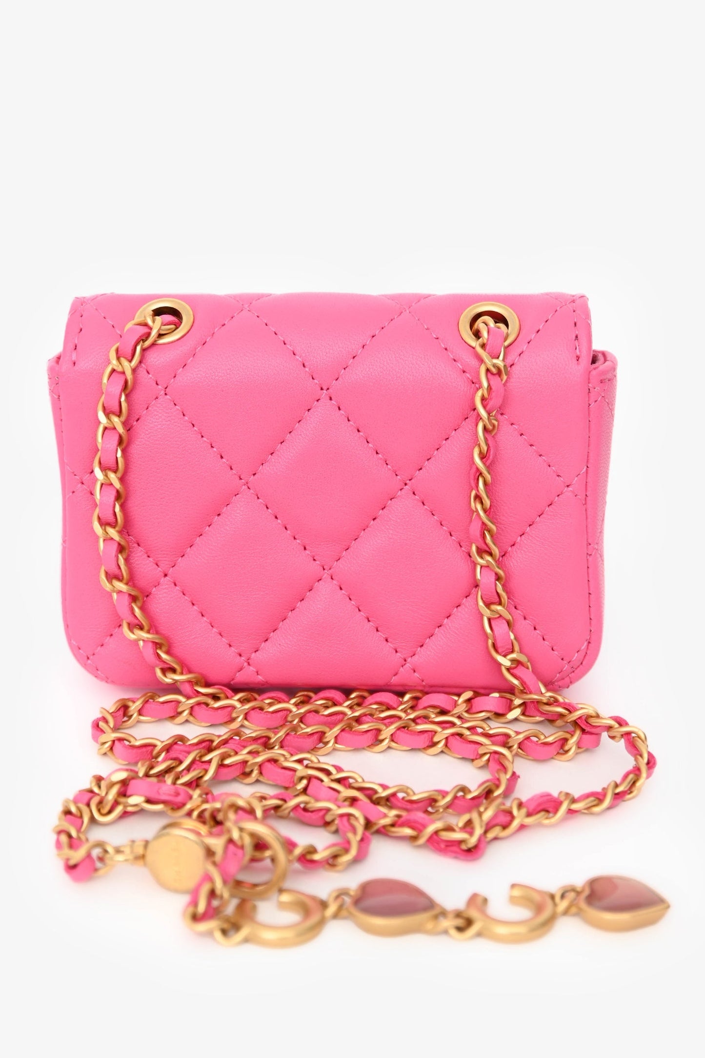 Chanel™ Pink Lambskin Leather Mini CC Coco Belt Bag