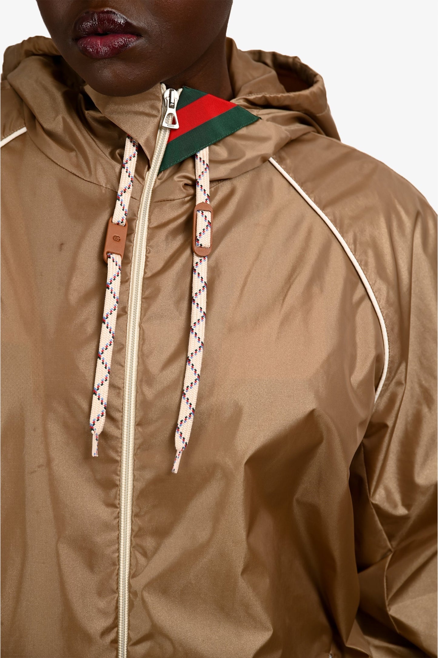 Gucci Brown Hooded Windbreaker Size 52 Mens