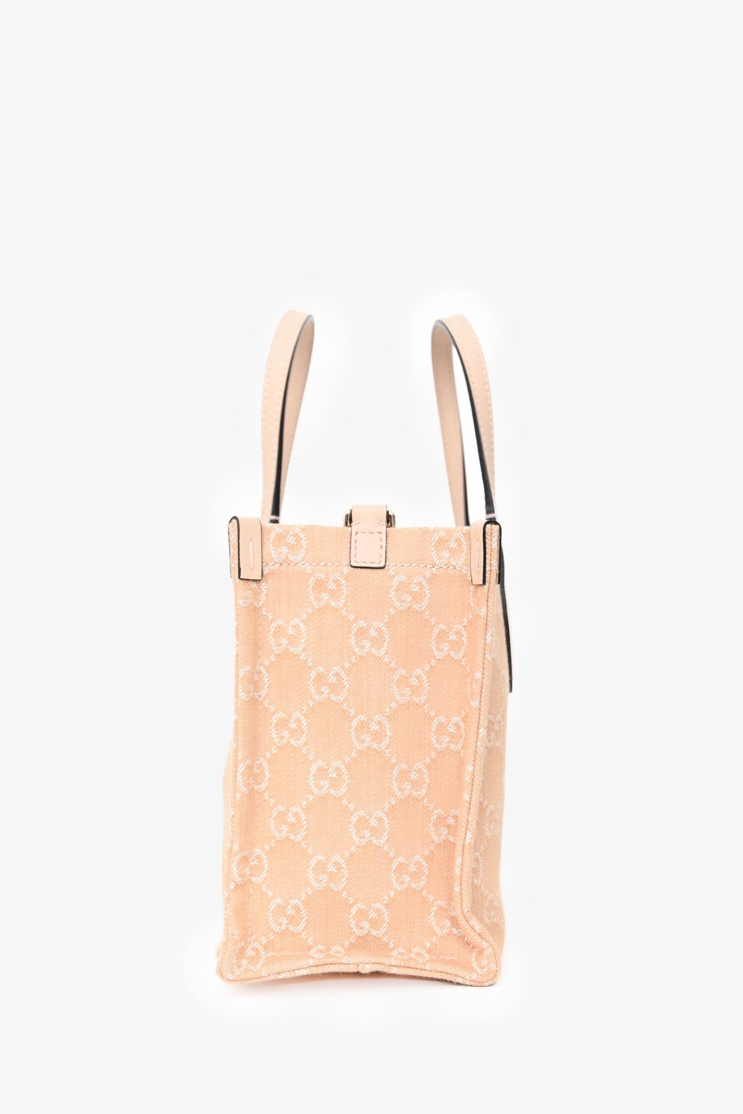 Gucci Beige Monogram Denim Ophidia Medium Shopper Tote with Strap + Pouch