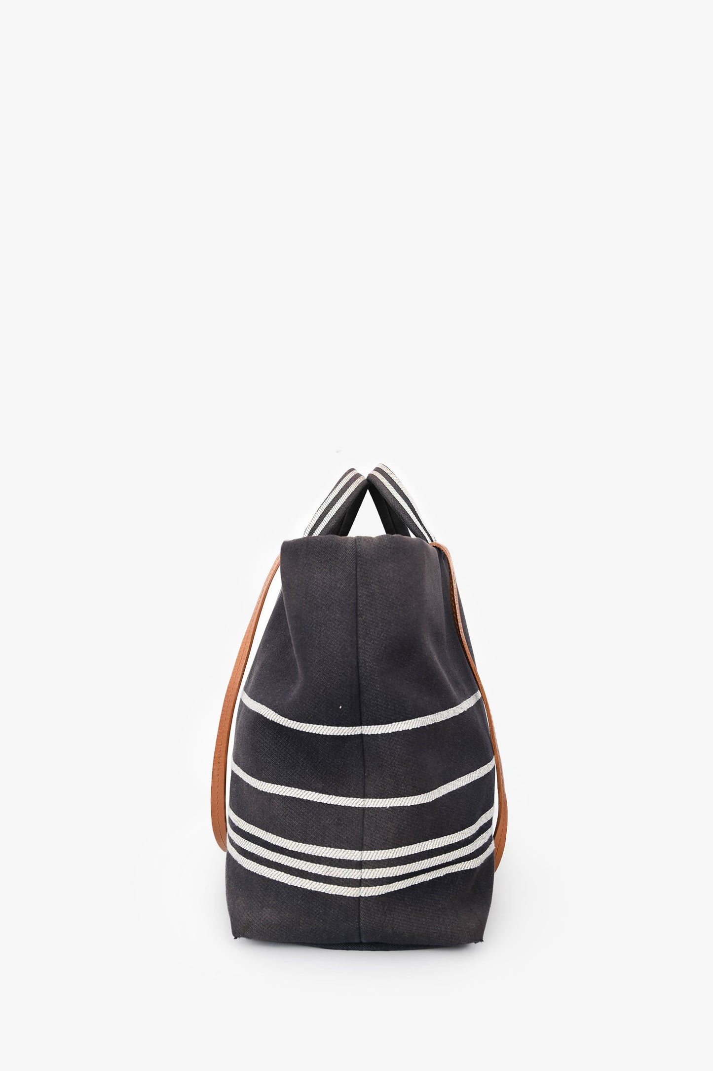 Chanel 2014 Blue/White Striped Denim CC 2 Way Shopper Tote Bag