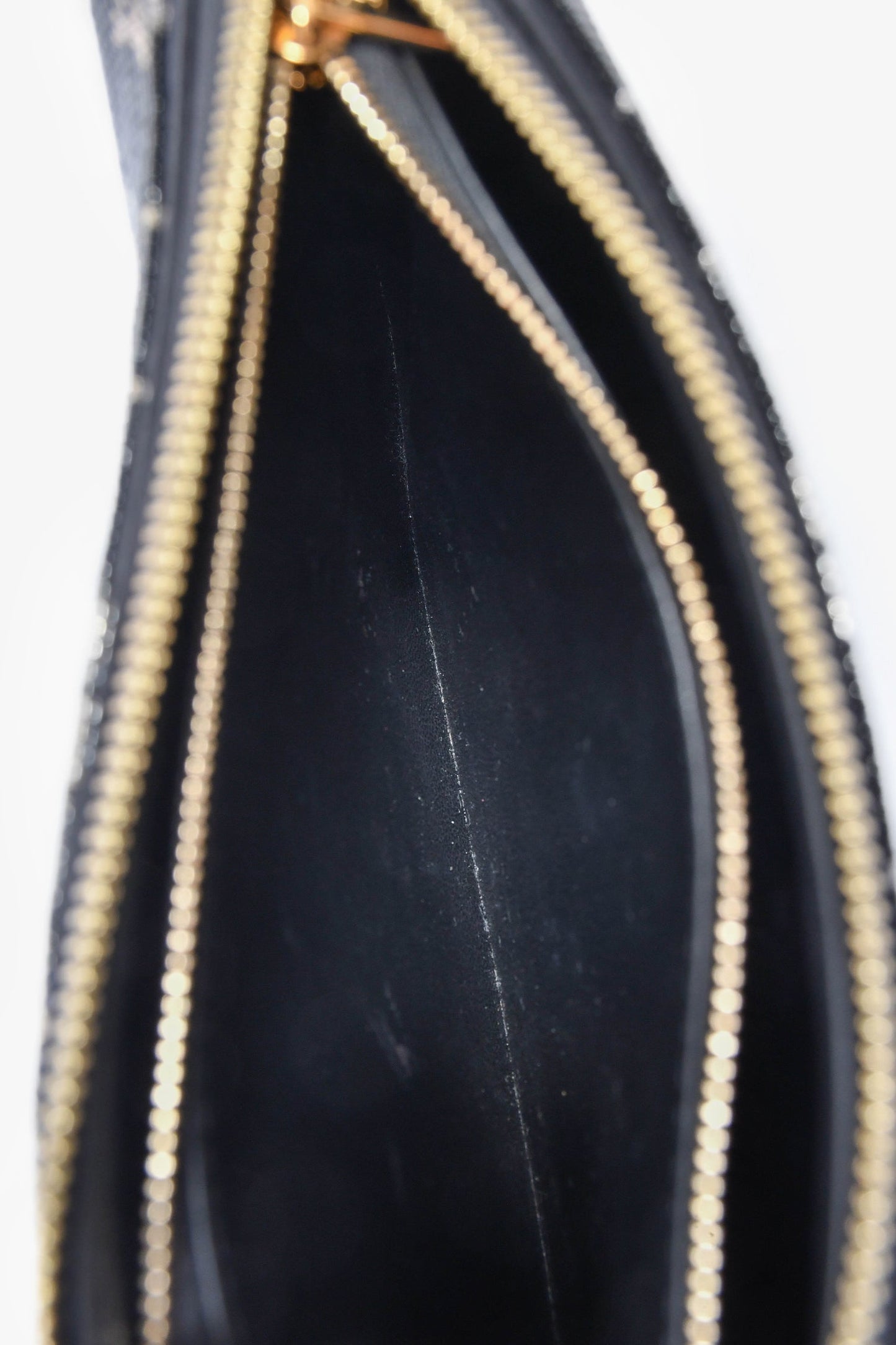 Louis Vuitton Black Satin Beaded Embroidered Monogram Coussin BB