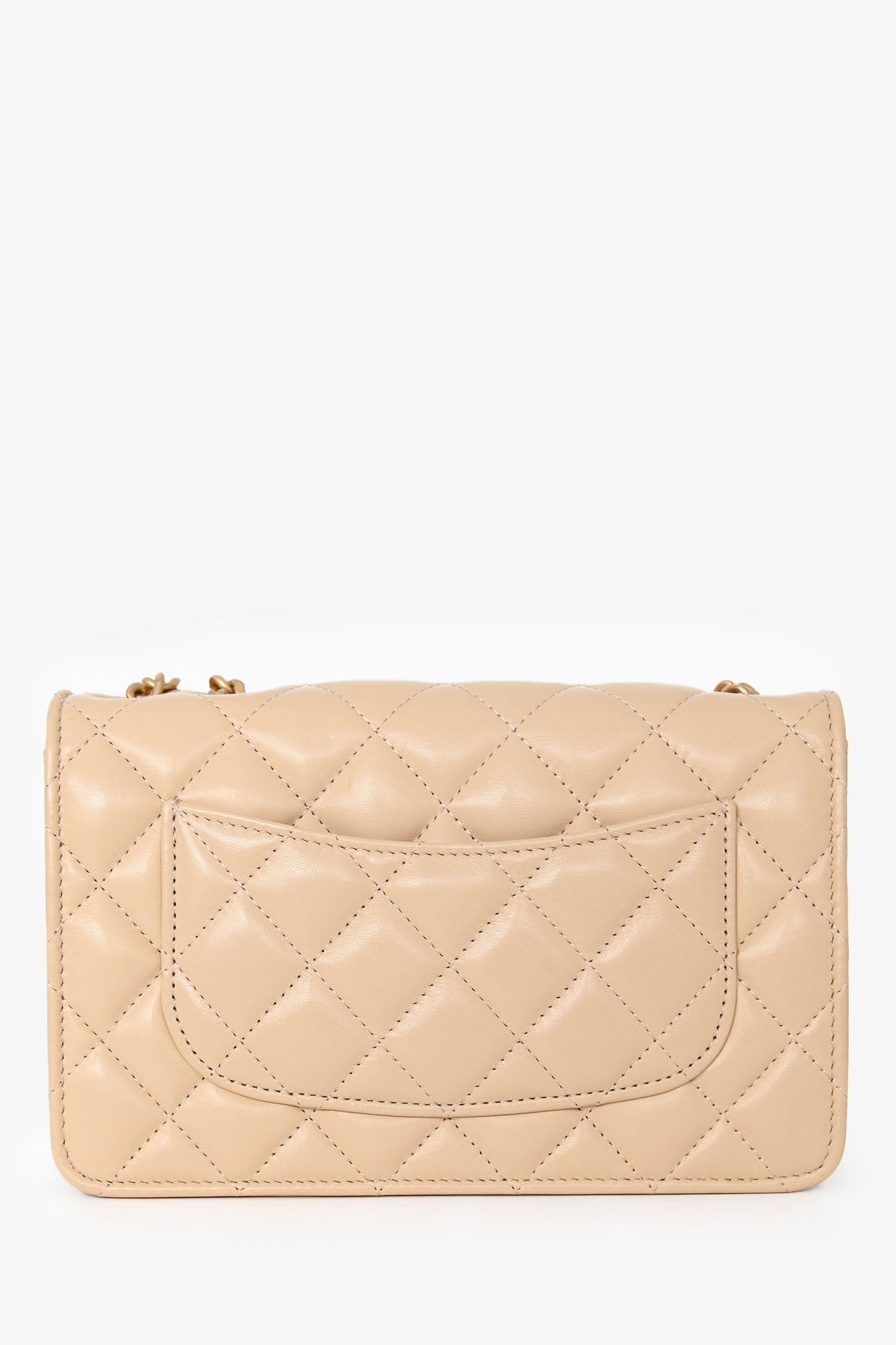 Chanel™ Beige Lambskin Leather 'All Slide' Wallet on Chain