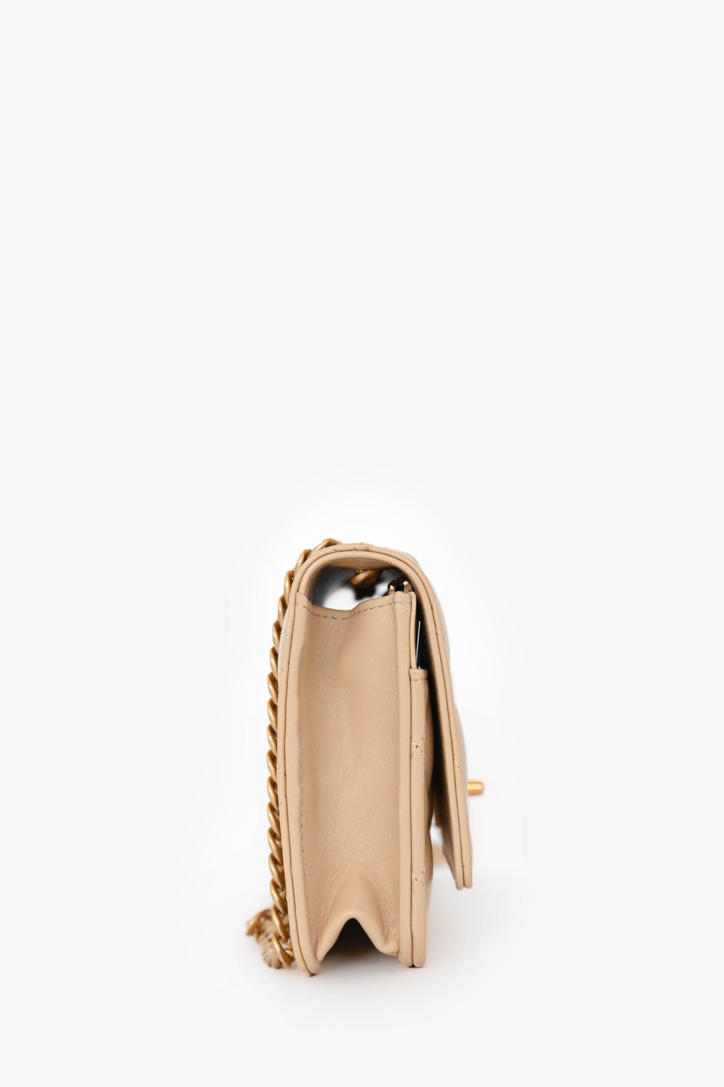 Chanel™ Beige Lambskin Leather 'All Slide' Wallet on Chain