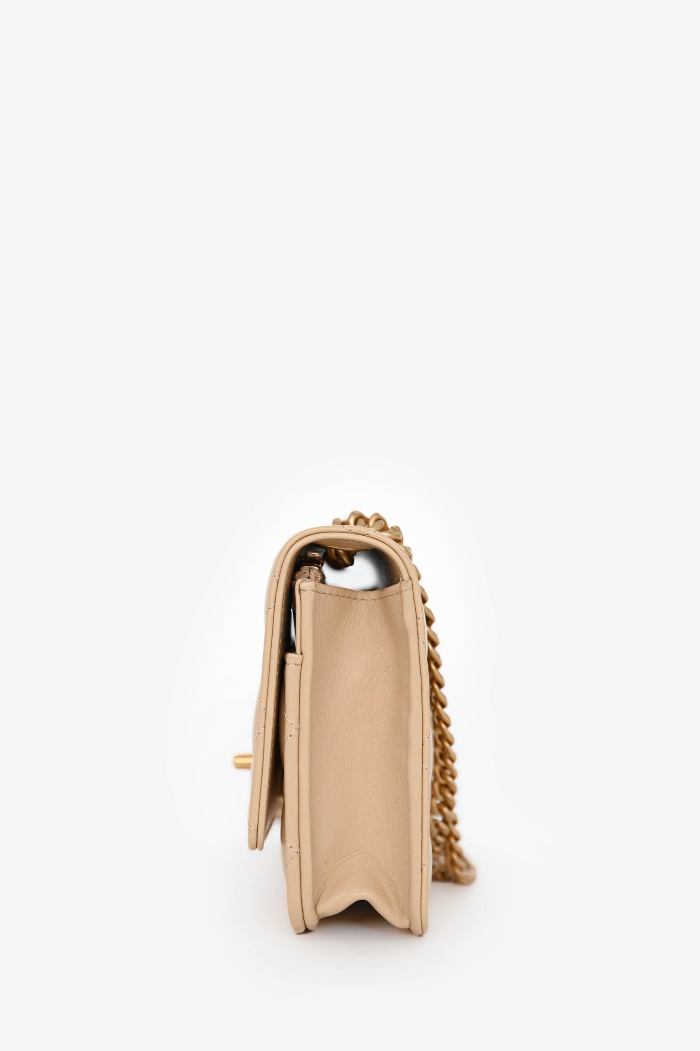 Chanel™ Beige Lambskin Leather 'All Slide' Wallet on Chain