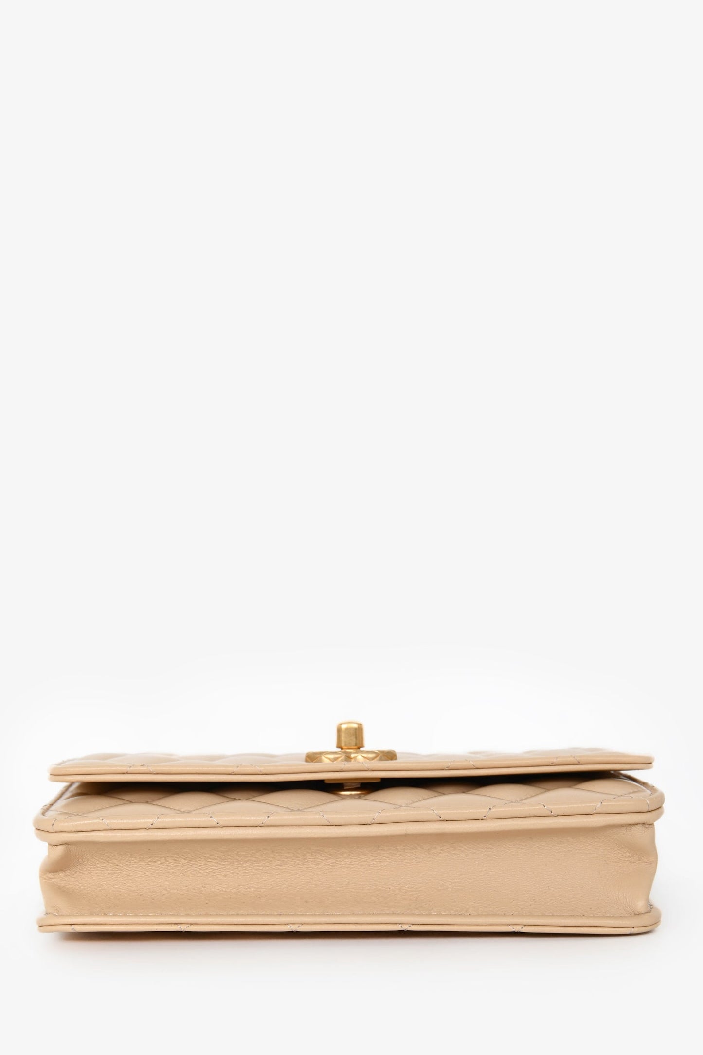 Chanel™ Beige Lambskin Leather 'All Slide' Wallet on Chain
