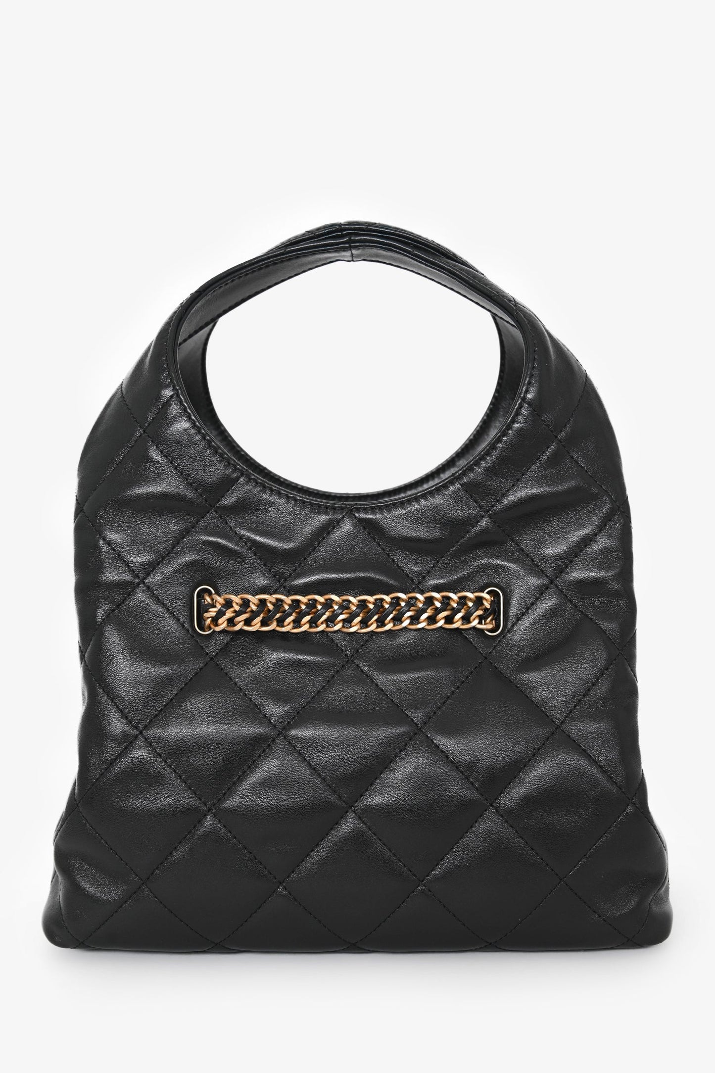 Chanel™ 2025 Black Lambskin Small 25 Quilted Chain Buckle Bag