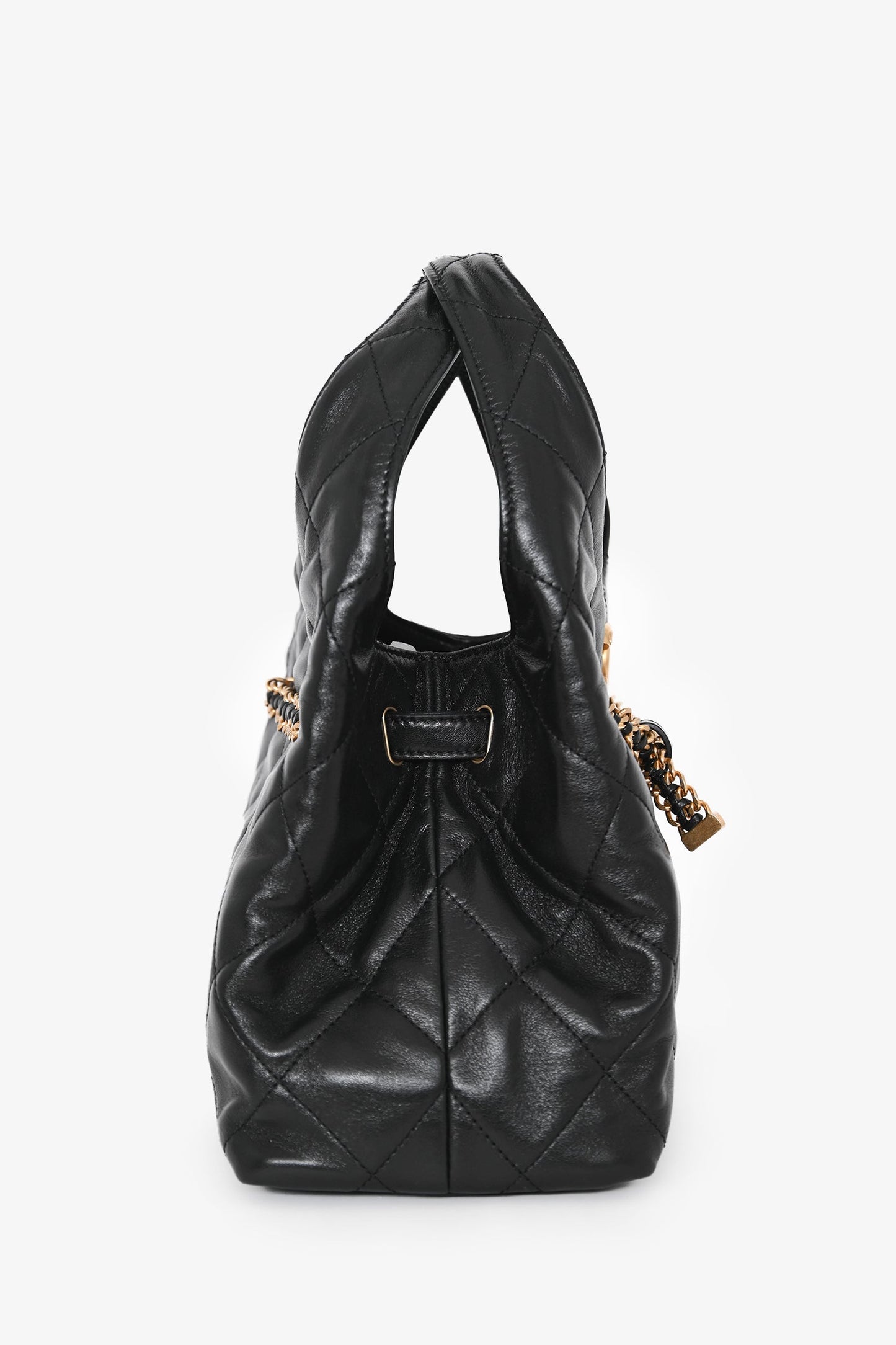 Chanel™ 2025 Black Lambskin Small 25 Quilted Chain Buckle Bag