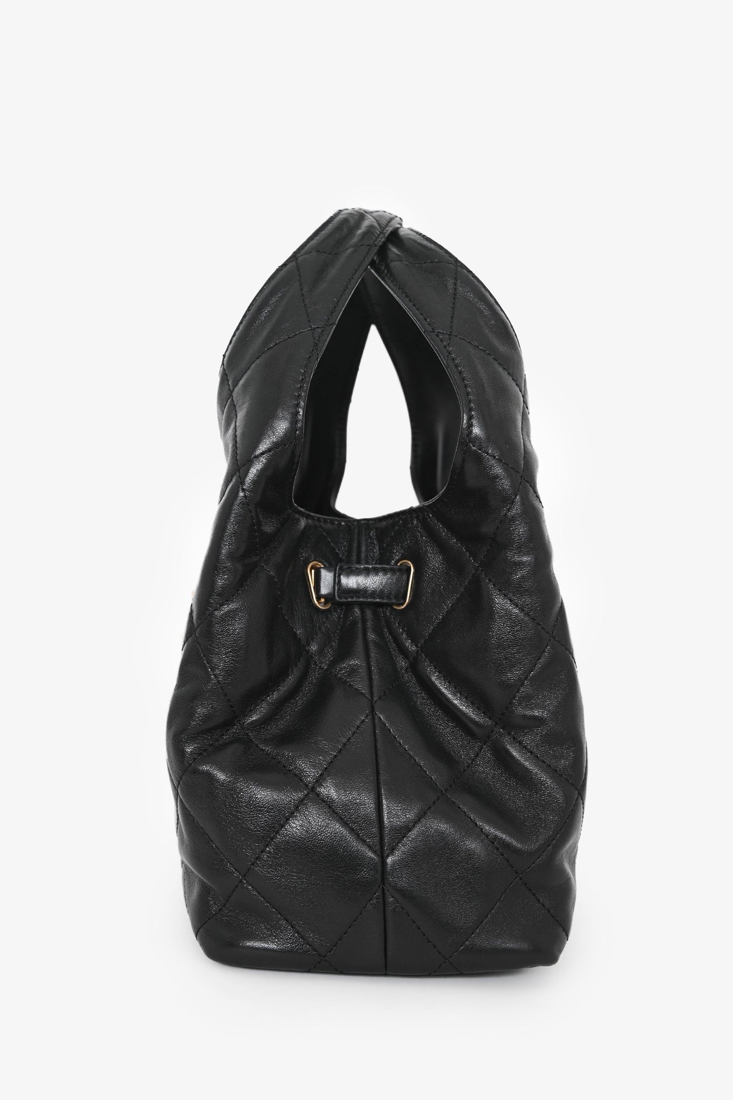 Chanel™ 2025 Black Lambskin Small 25 Quilted Chain Buckle Bag