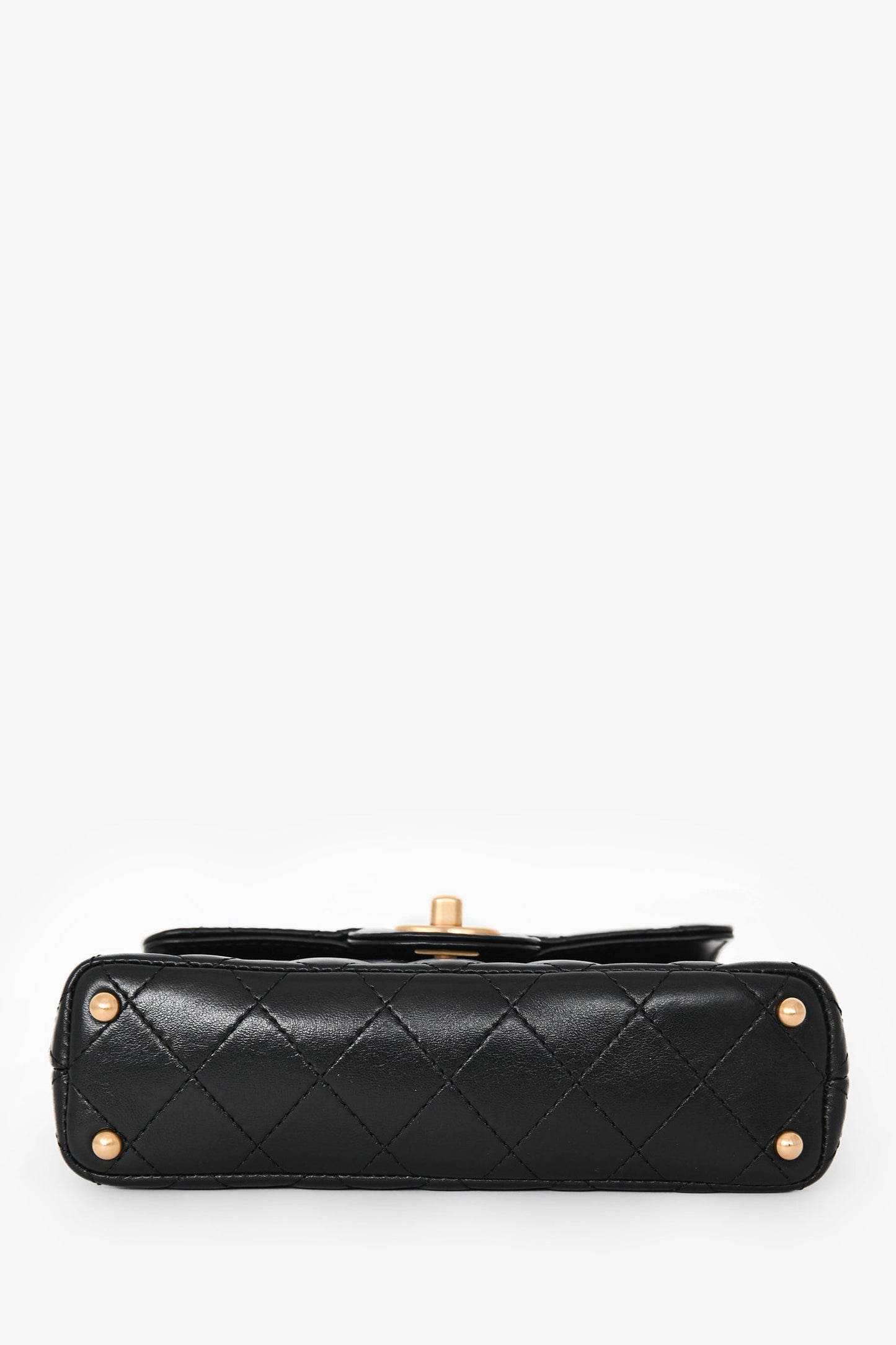 Chanel™ 2025 Black Lambskin Mini Top Handle Chain Bag