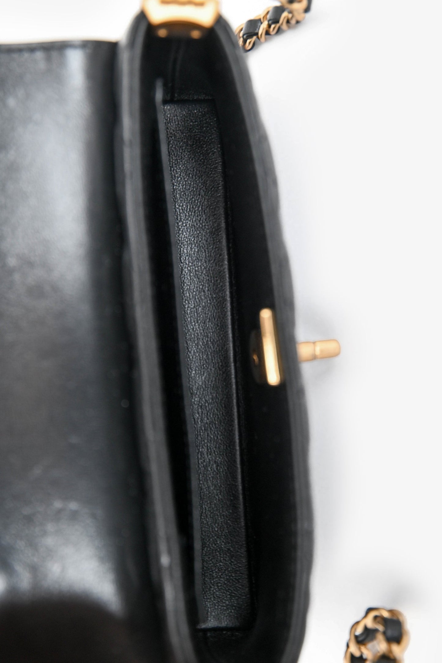 Chanel™ 2025 Black Lambskin Mini Top Handle Chain Bag