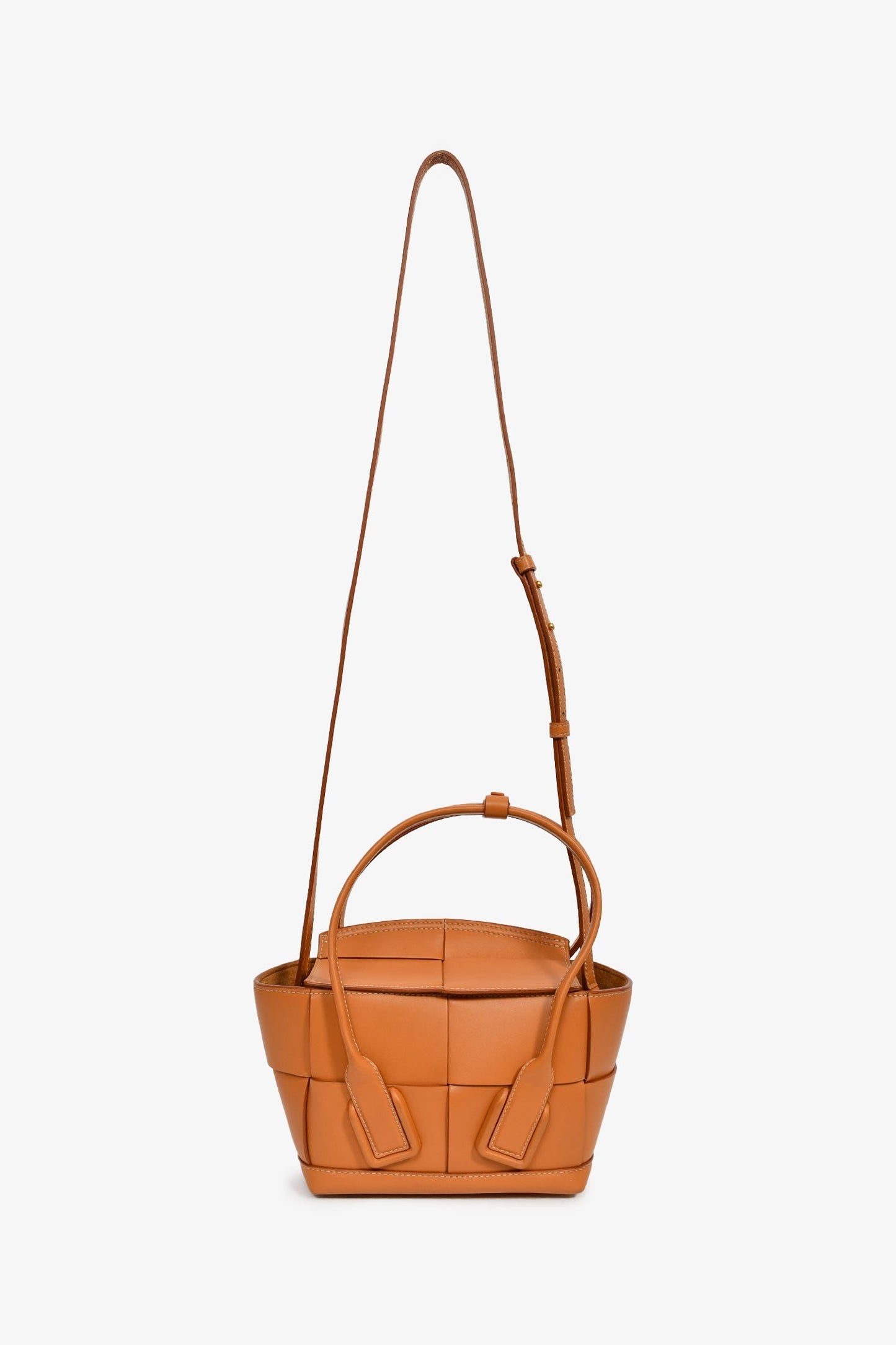 Bottega Veneta Brown Leather Intrecciato Acro Crossbody