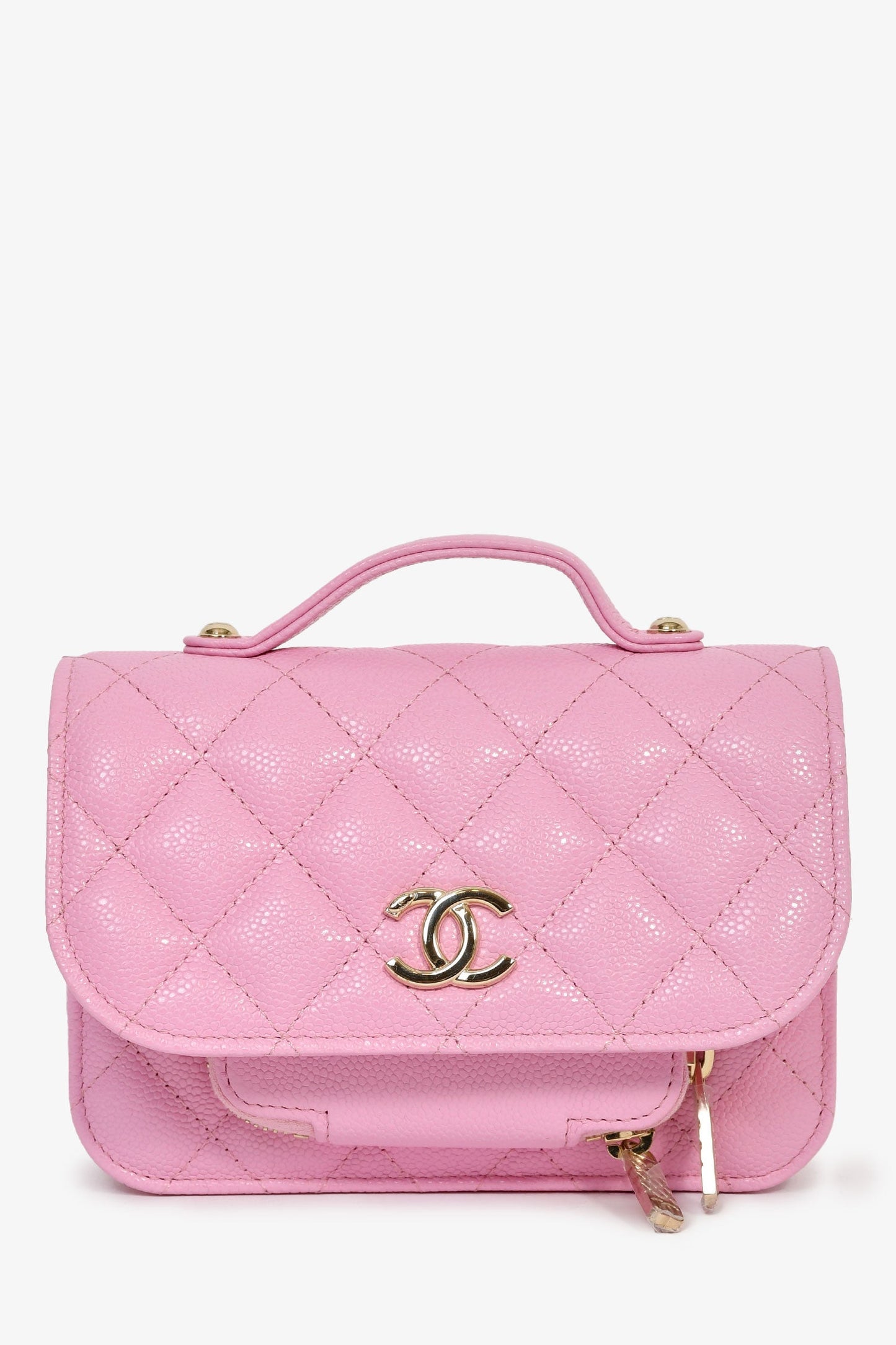 Chanel™ 2022+ Lilac Caviar Leather Business Affinity Clutch On Chain