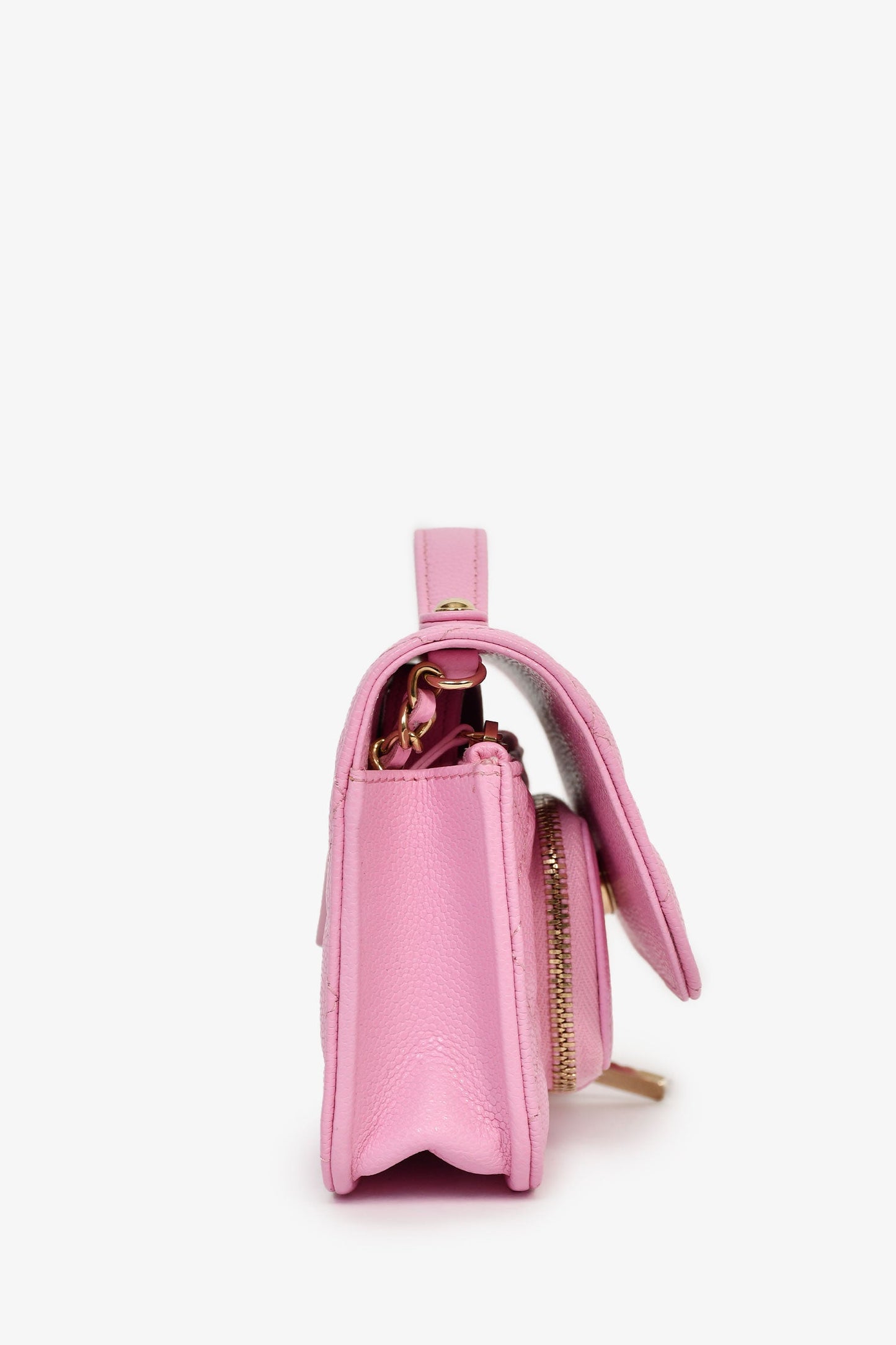Chanel™ 2022+ Lilac Caviar Leather Business Affinity Clutch On Chain