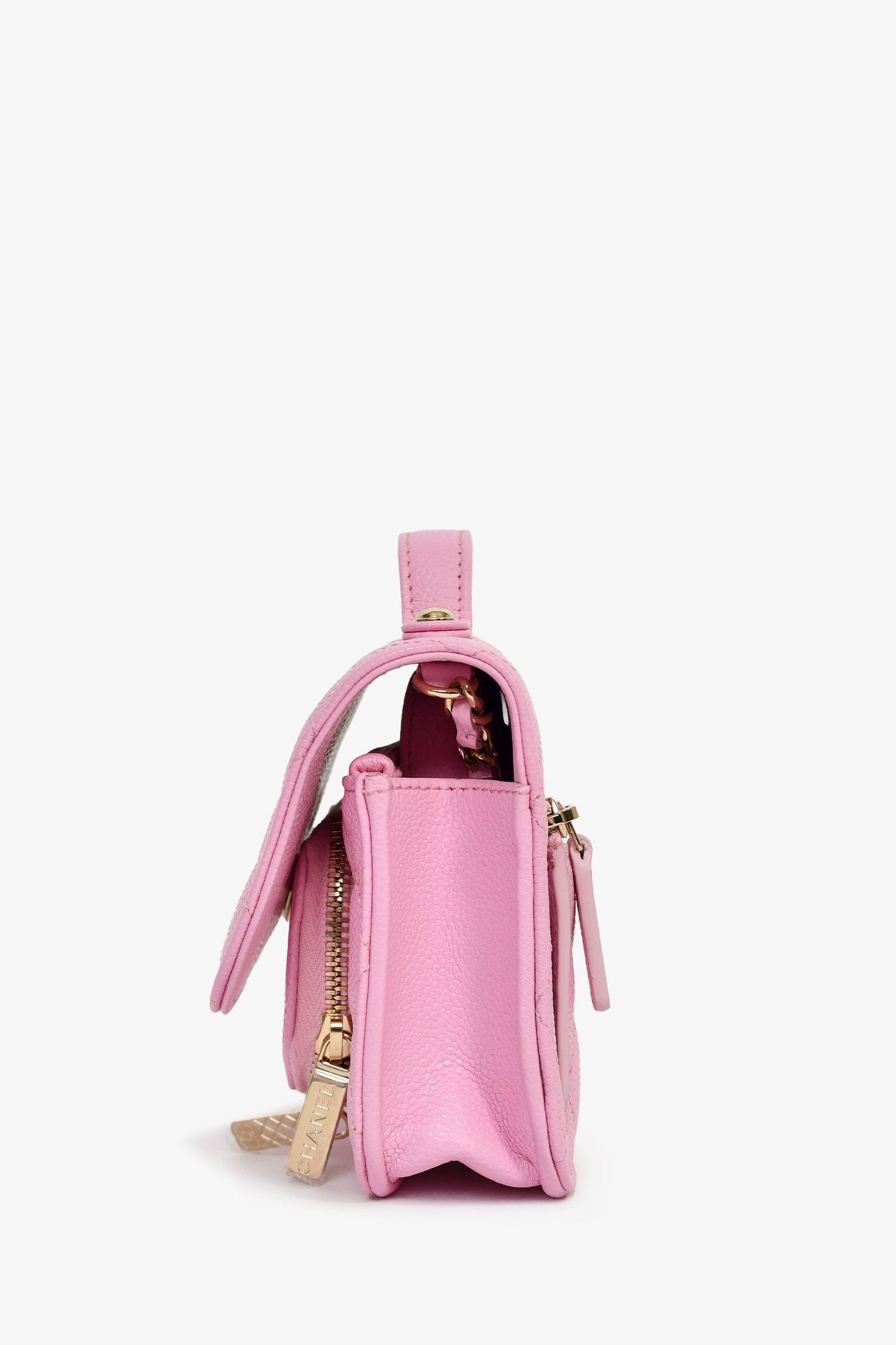 Chanel™ 2022+ Lilac Caviar Leather Business Affinity Clutch On Chain