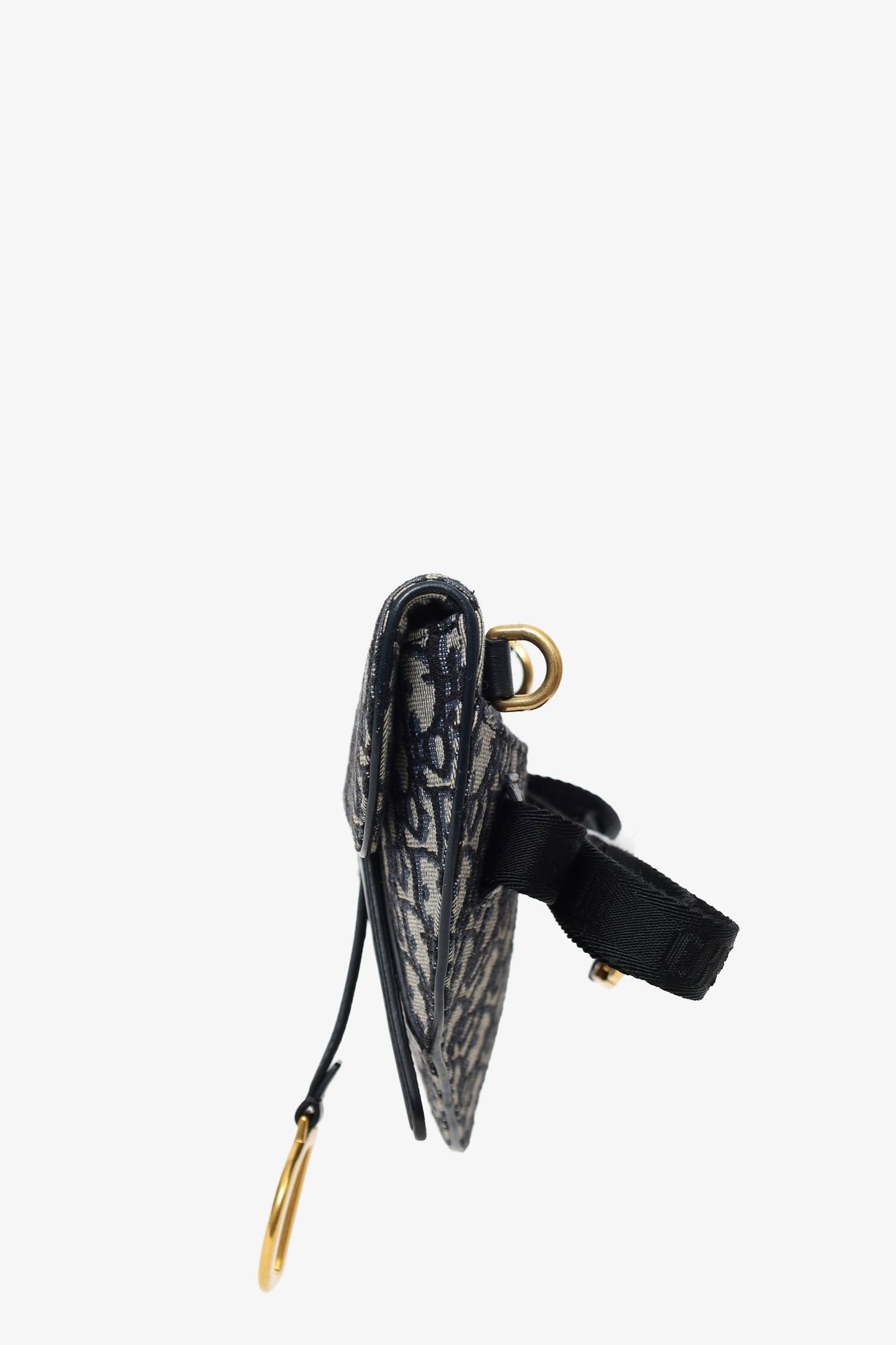 Christian Dior Navy Oblique Canvas Saddle Belt Bag