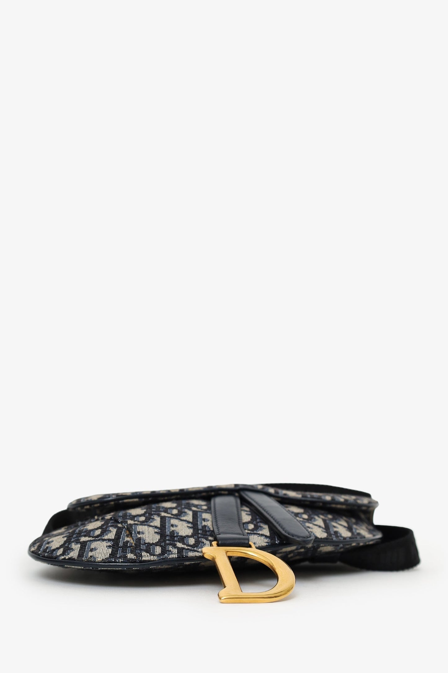 Christian Dior Navy Oblique Canvas Saddle Belt Bag