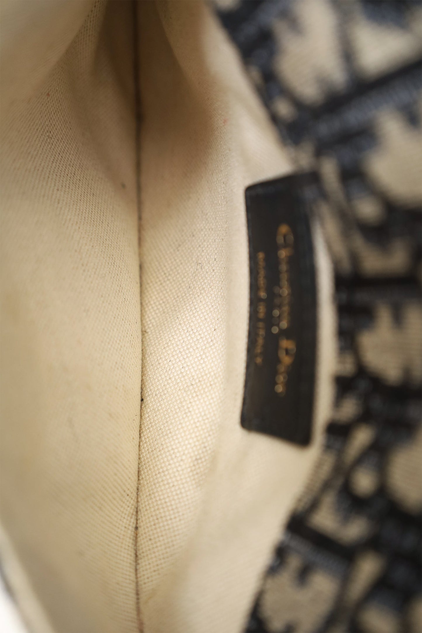 Christian Dior Navy Oblique Canvas Saddle Belt Bag