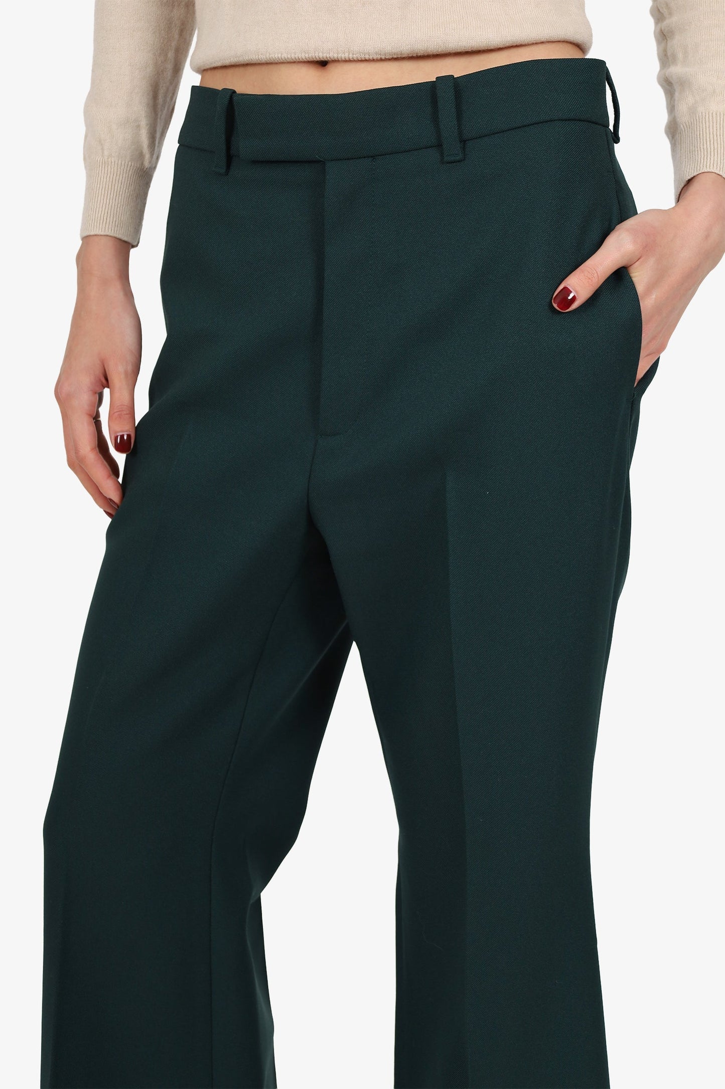 Gucci Dark Green Pleated Tror Pants Size 40