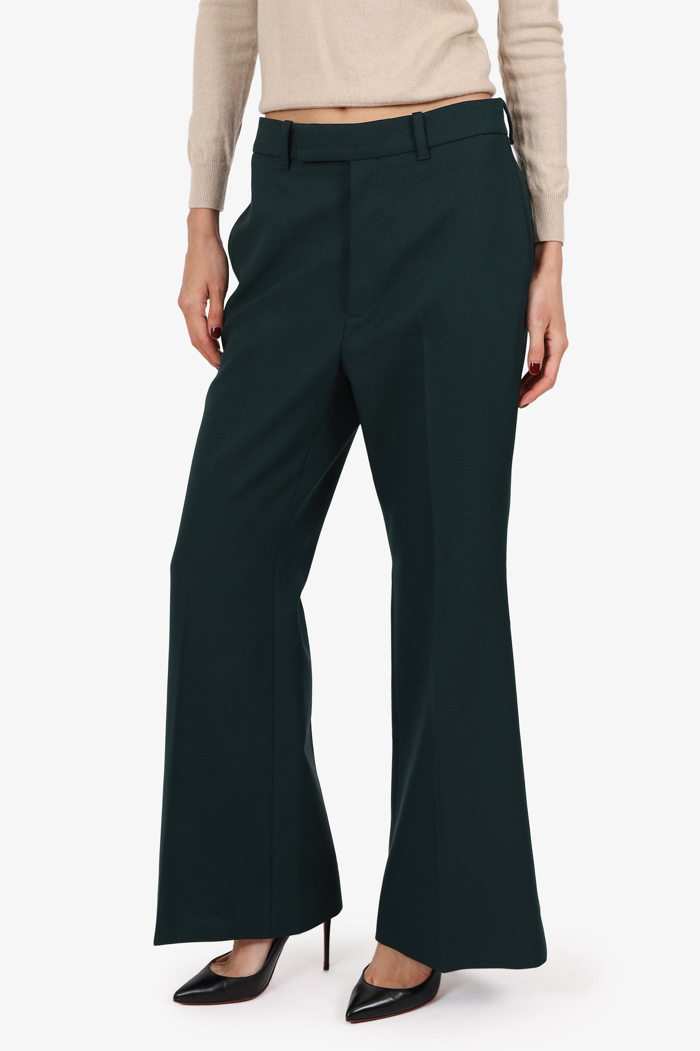 Gucci Dark Green Pleated Tror Pants Size 40