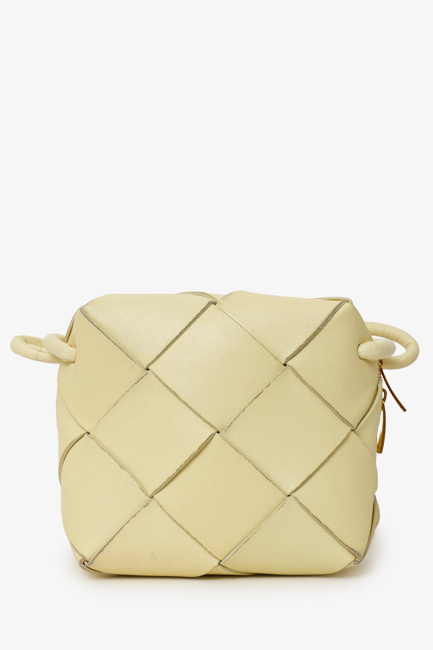Bottega Veneta Pale Yellow Cassette Camera Crossbody