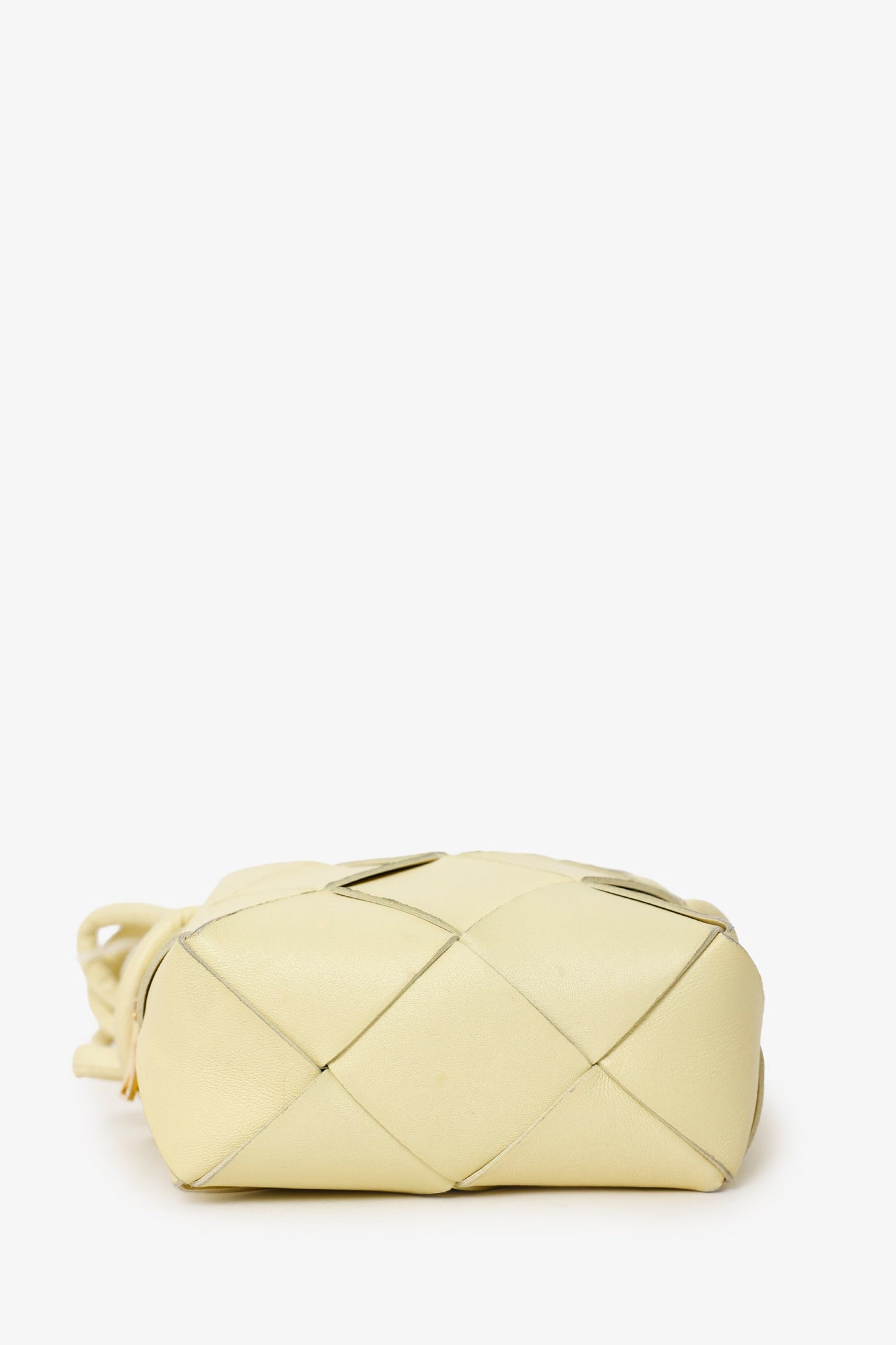 Bottega Veneta Pale Yellow Cassette Camera Crossbody
