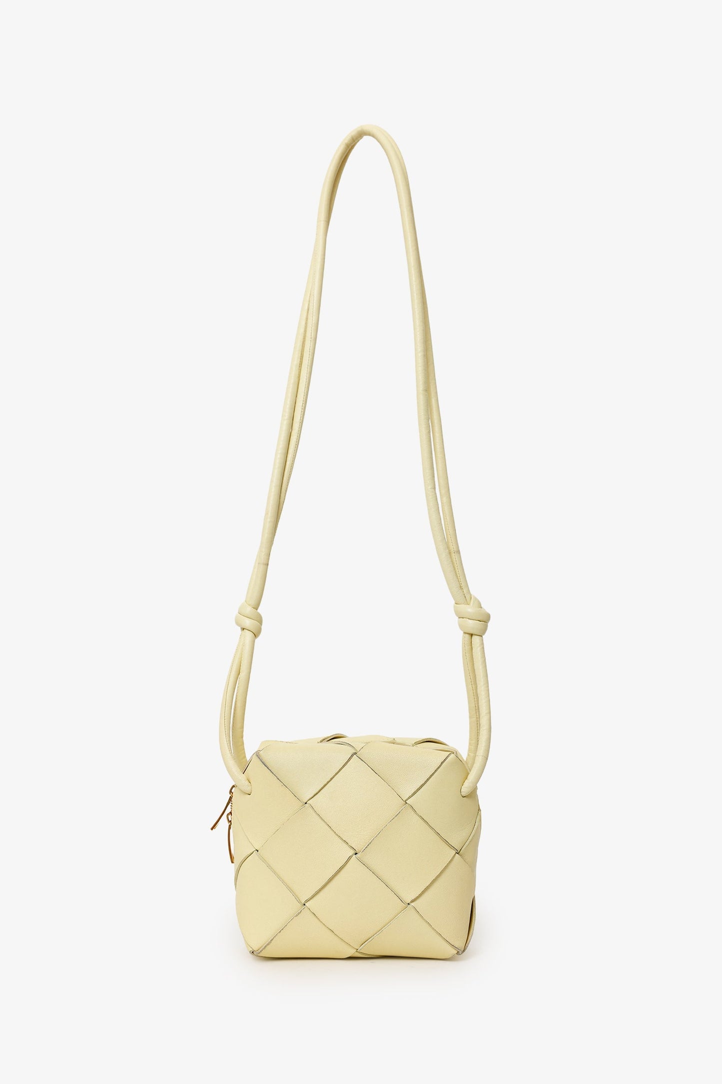 Bottega Veneta Pale Yellow Cassette Camera Crossbody