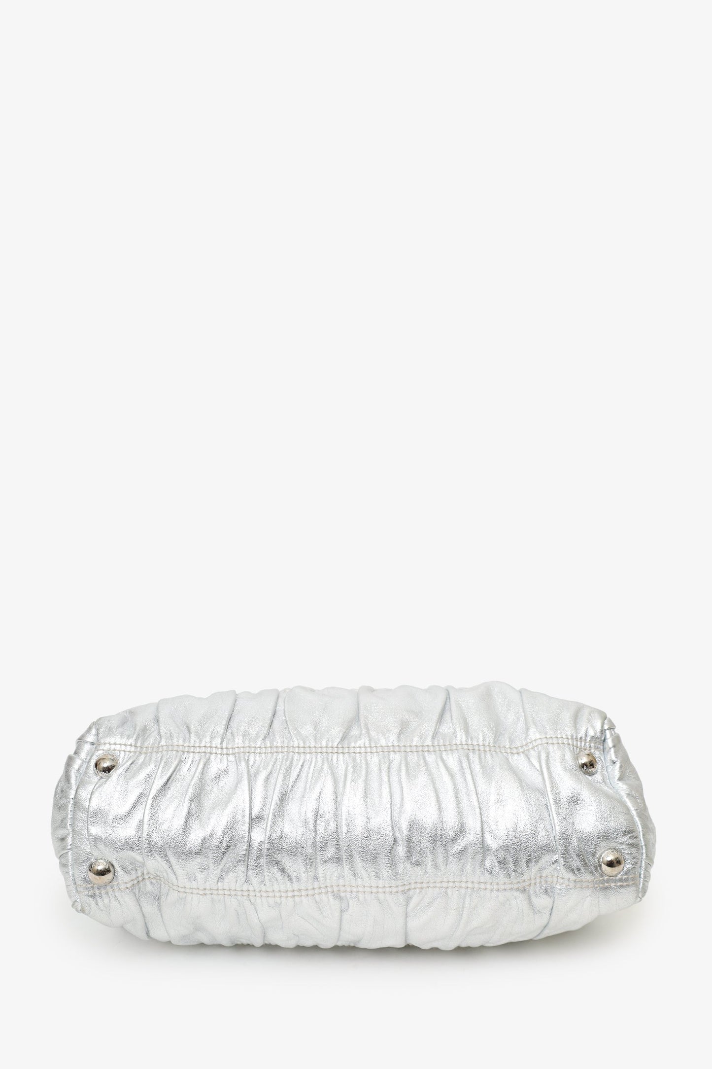 Prada Silver Leather Dressy Gaufre Bag
