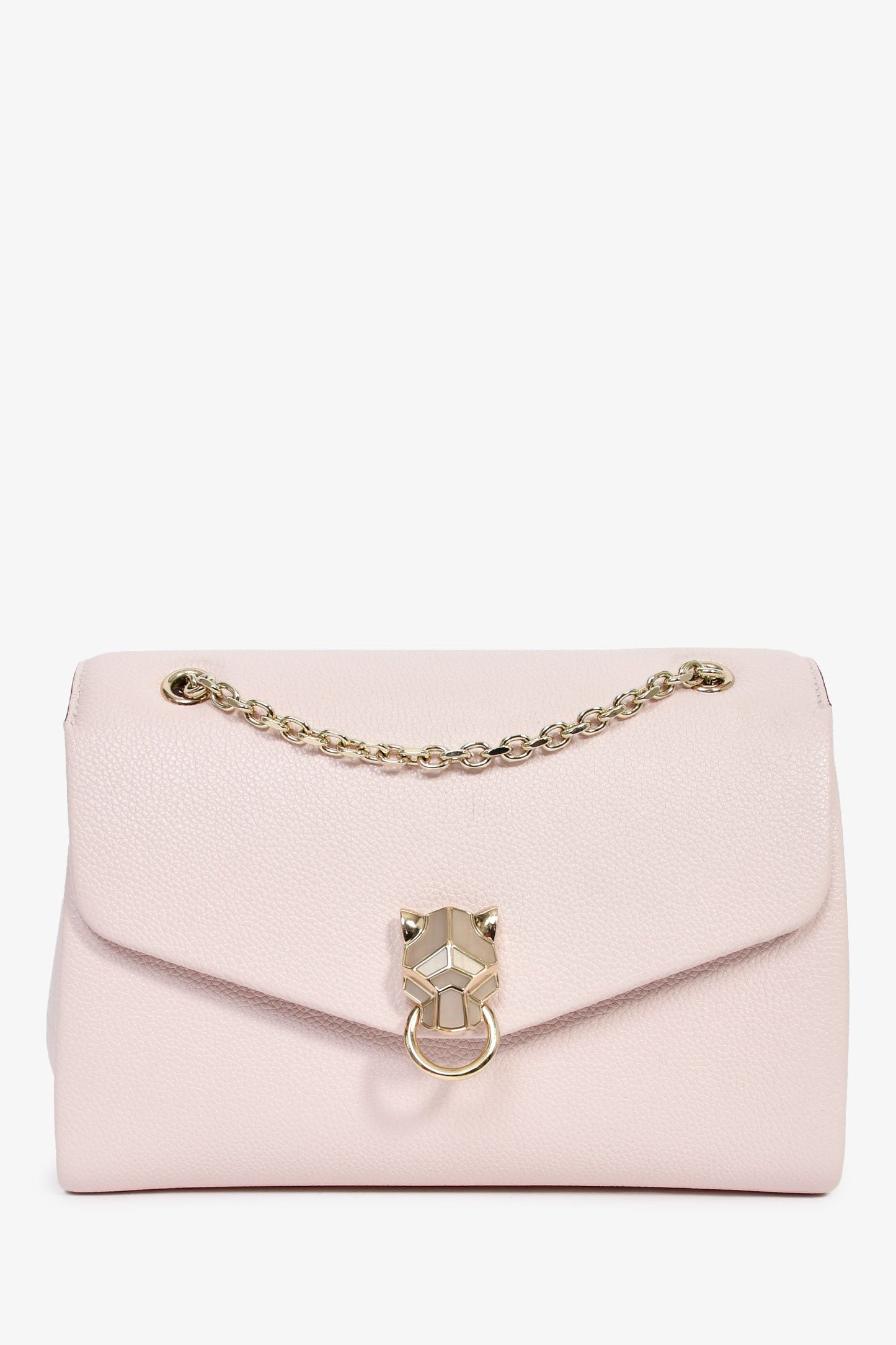 Cartier Pink Leather Small Panthere Graphique Shoulder Bag