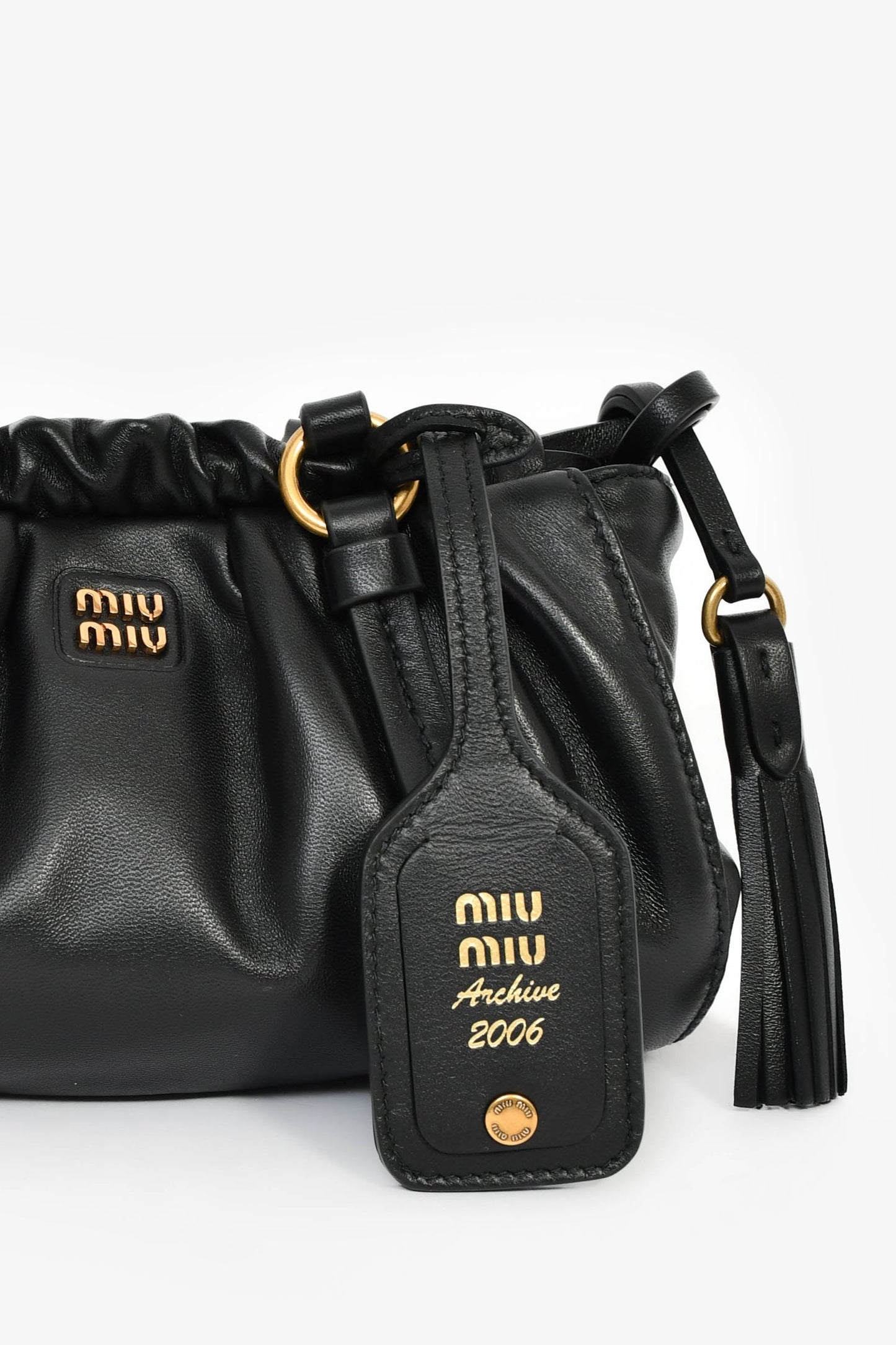 Miu Miu Black Leather Mini Joie Nappa Shoulder Bag