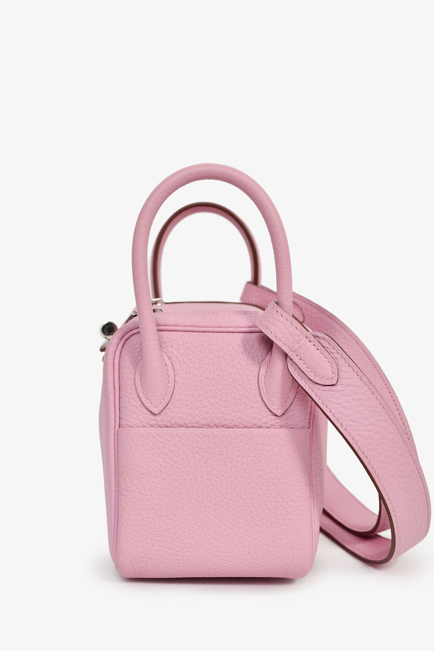 Hermès 2022 Mauve Sylvestre Clemence Leather Mini Lindy