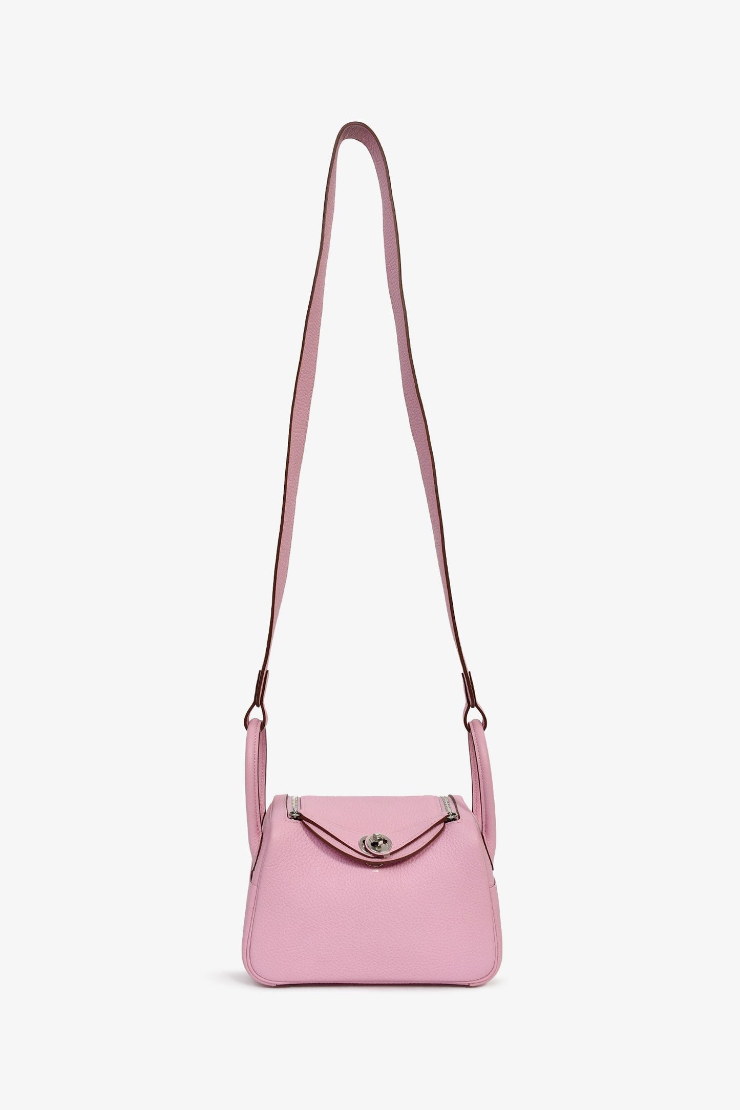 Hermès 2022 Mauve Sylvestre Clemence Leather Mini Lindy